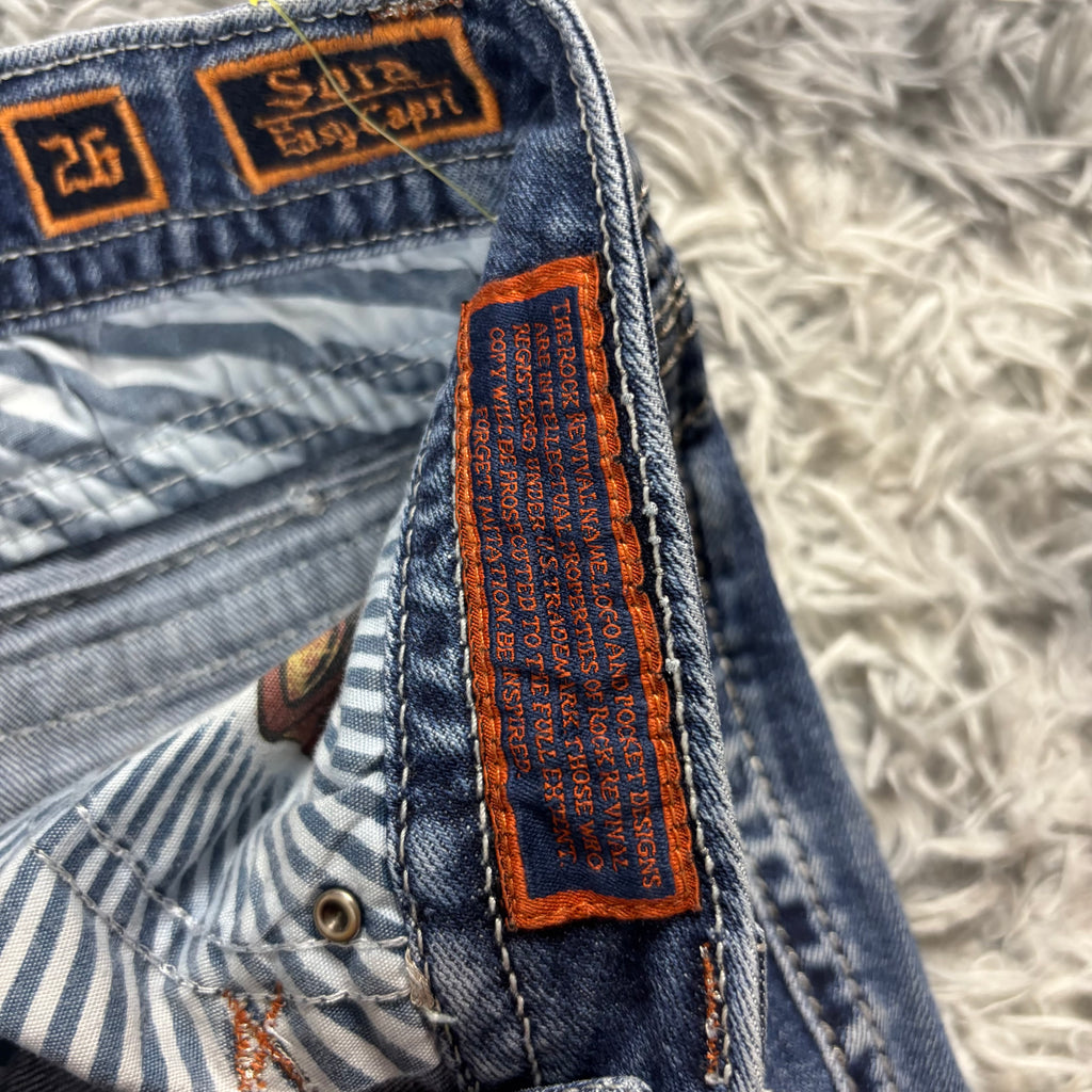 Rock Revival Shorts / Hotpants für Frauen mit Backprint 00s 90s vintage baddie (S-M) S29
