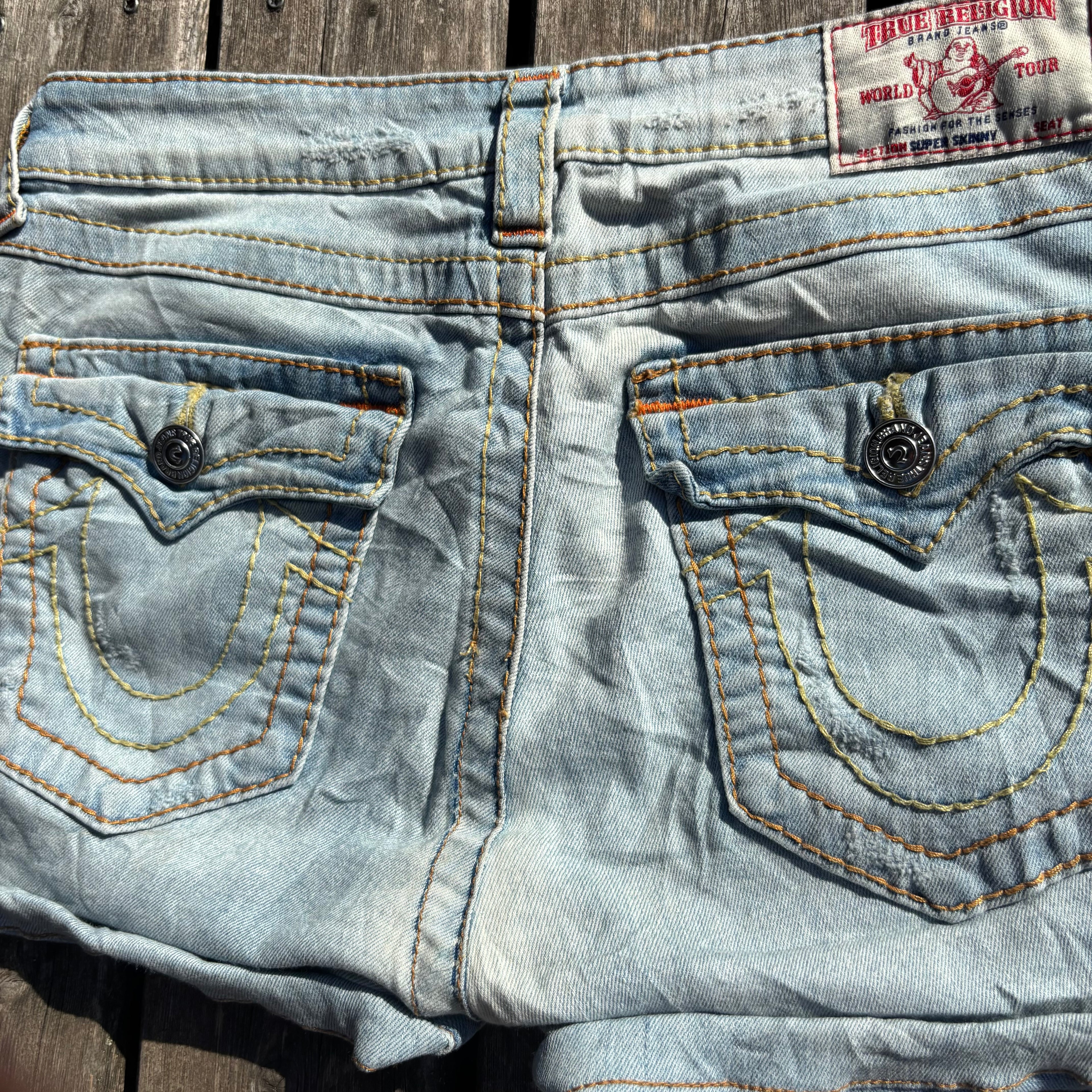 Süße True Religion Shorts/ Hotpants für Frauen /90s 00s streetwear vintage baddie (L) S65