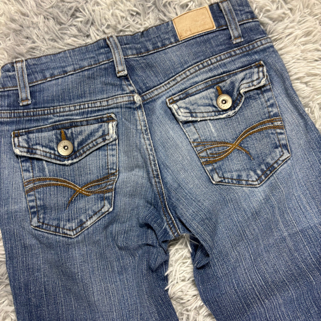 Y2K Lowwaist Bootcut Jeans mit Backprint /women 90s 00s vintage baddie (XXS-XS) S25