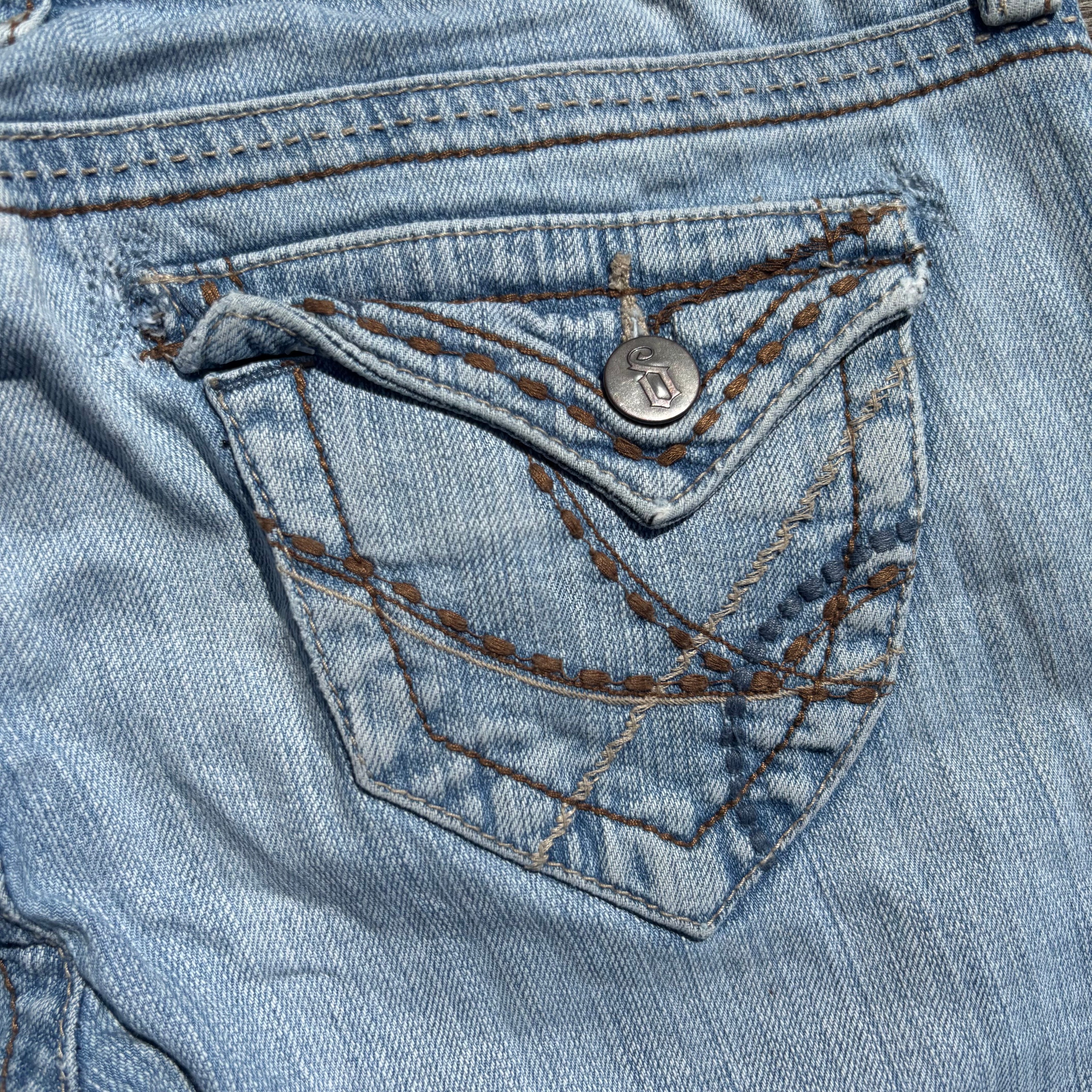 Süße Y2K Lowwaist Bootcut Jeans mit tollen Backprint /women 00s 90s vintage baddie (S100) M