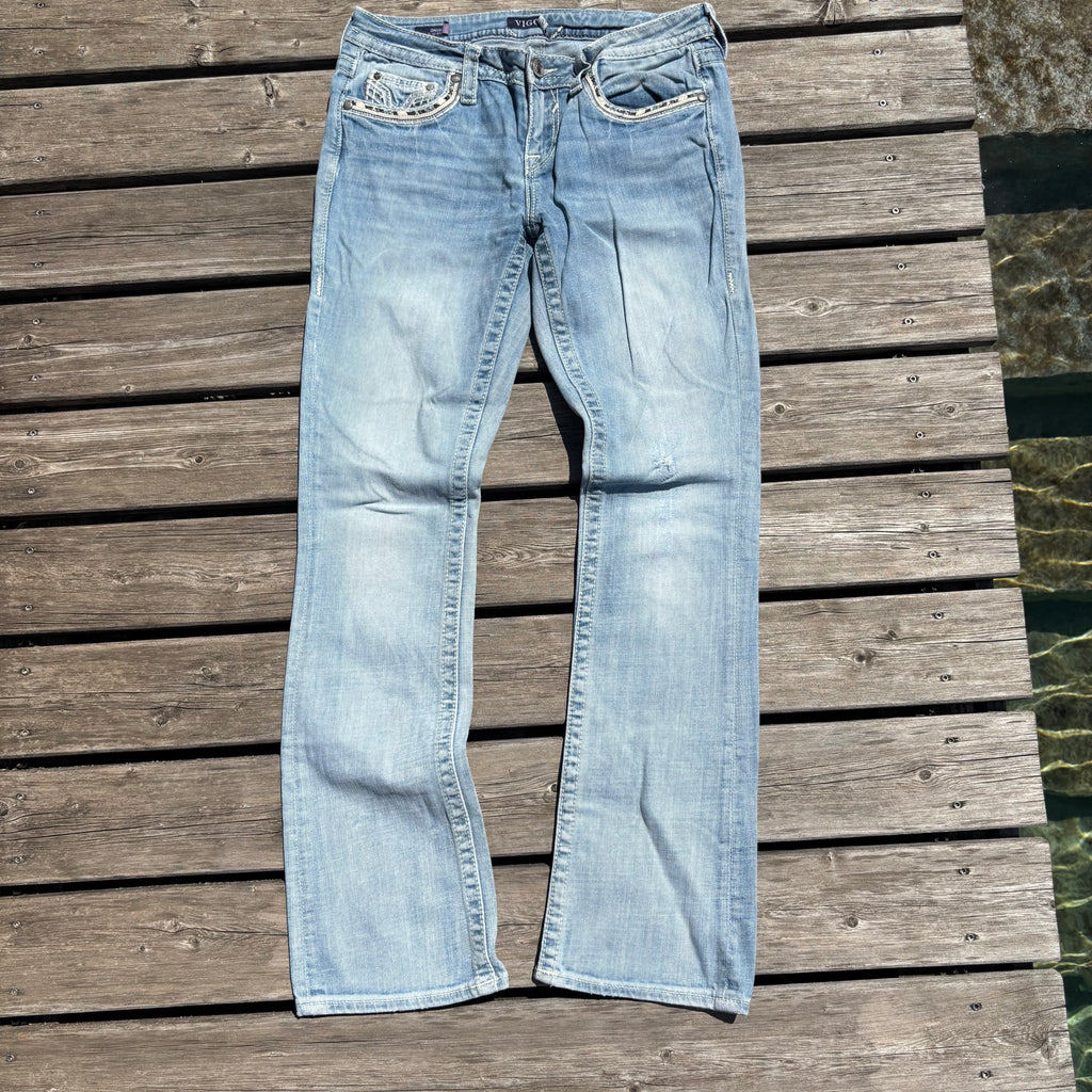 Süße Y2K Lowwaist Bootcut Jeans mit tollen Backprint /women 00s 90s vintage baddie (M) S103