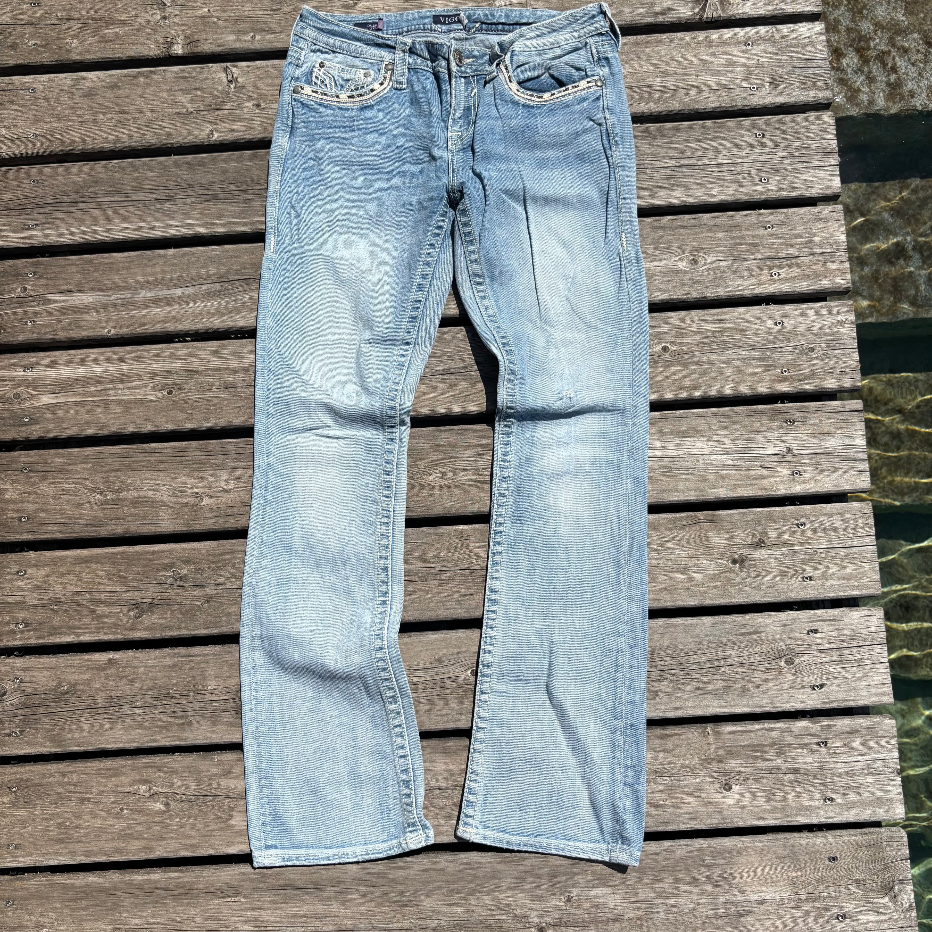 Süße Y2K Lowwaist Bootcut Jeans mit tollen Backprint /women 00s 90s vintage baddie (M) S103