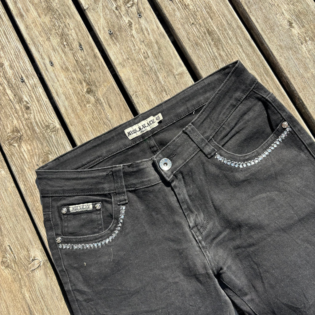 Süße Y2K Jeans mit backprint /schwarze women 00s 90s vintage baddie(M) S40