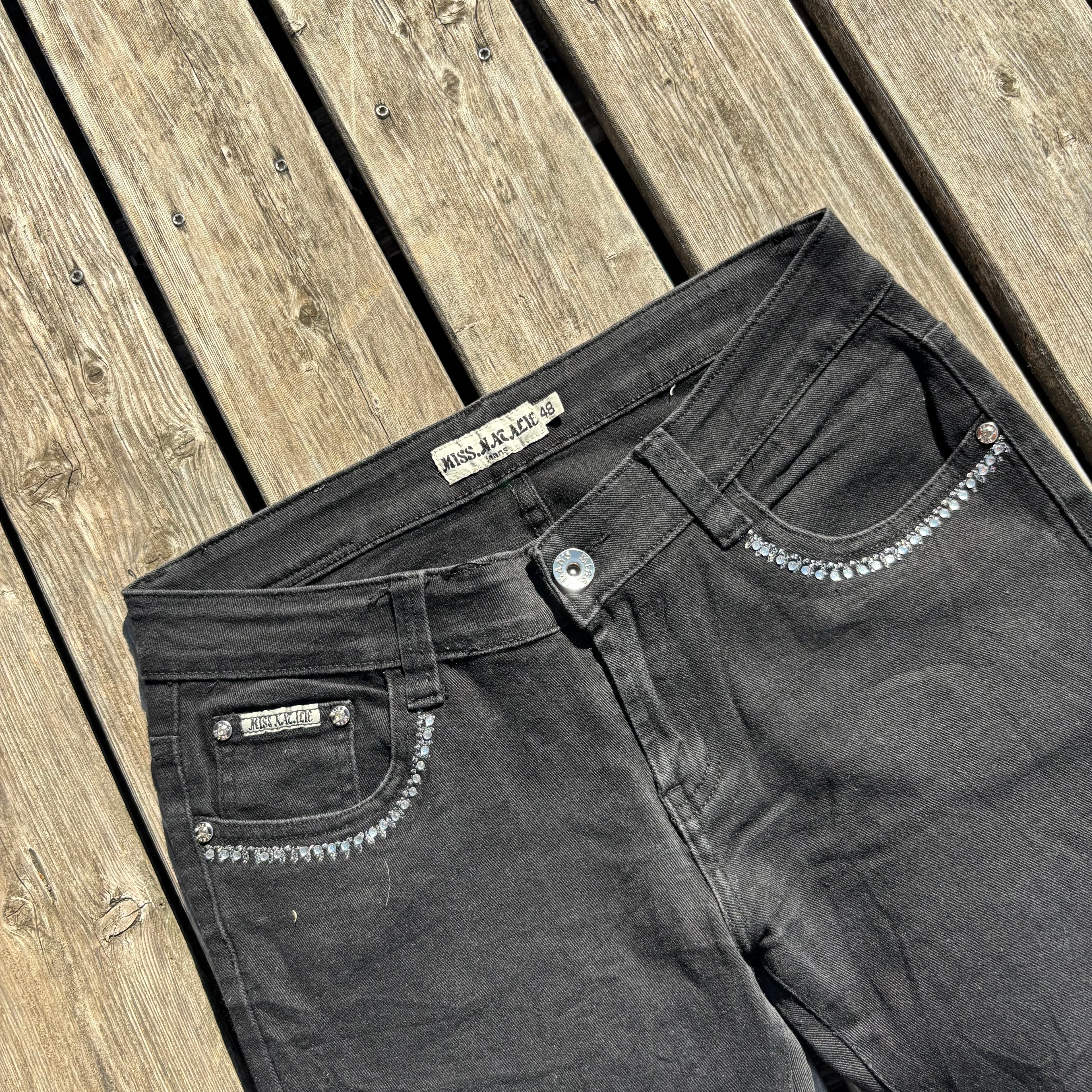 Süße Y2K Jeans mit backprint /schwarze women 00s 90s vintage baddie(M) S40