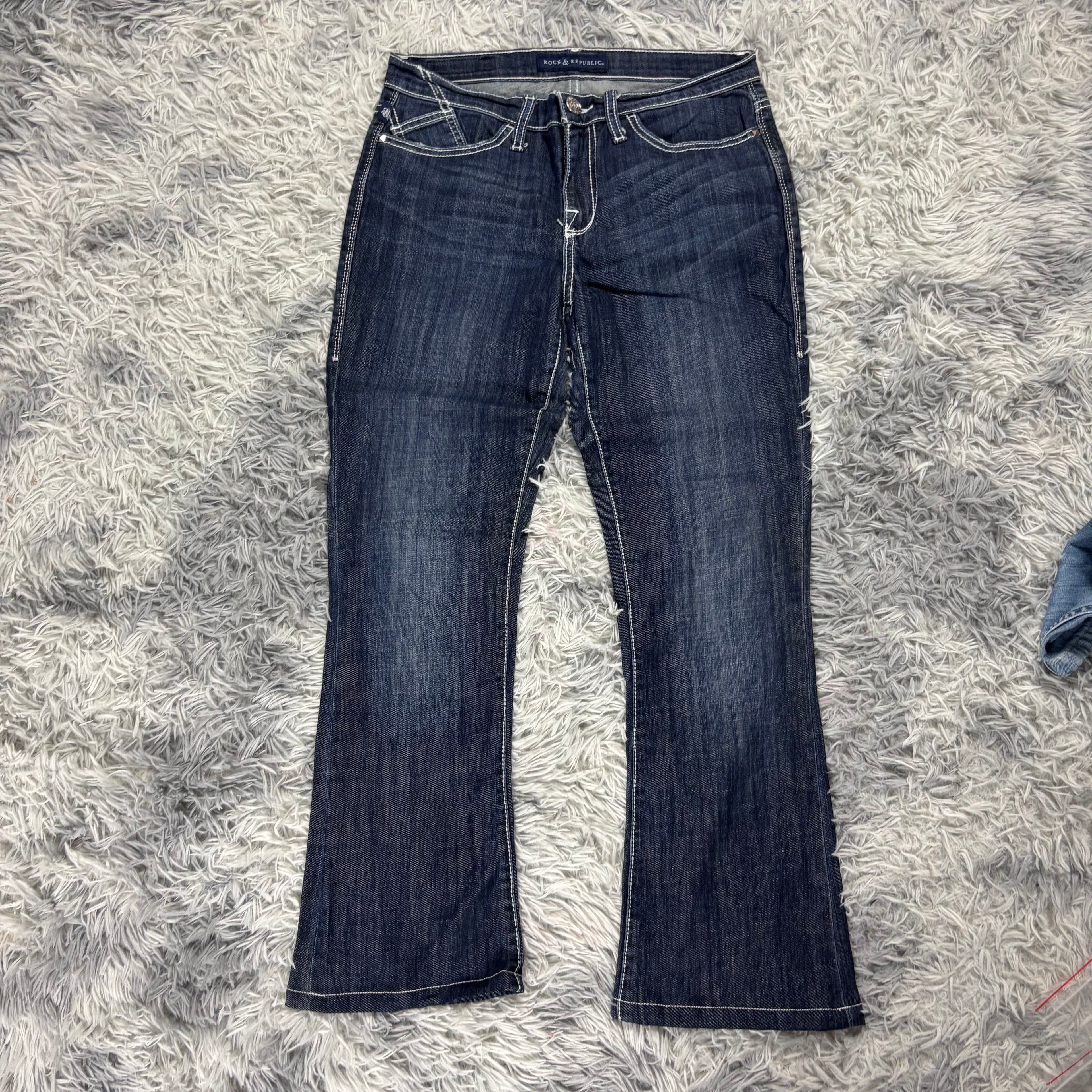 Y2K Lowwaist Bootcut Jeans mit Backprint /women 00s 90s vintage baddie (S-M) /S30