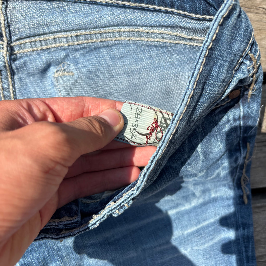 Süße Y2K Lowwaist Bootcut Jeans mit tollen Backprint /women 00s 90s vintage baddie (S) S111
