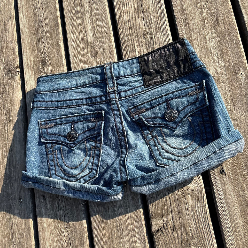 Süße True Religion Shorts / Hotpants women vintage 00s 90s (XXS-XS) S57
