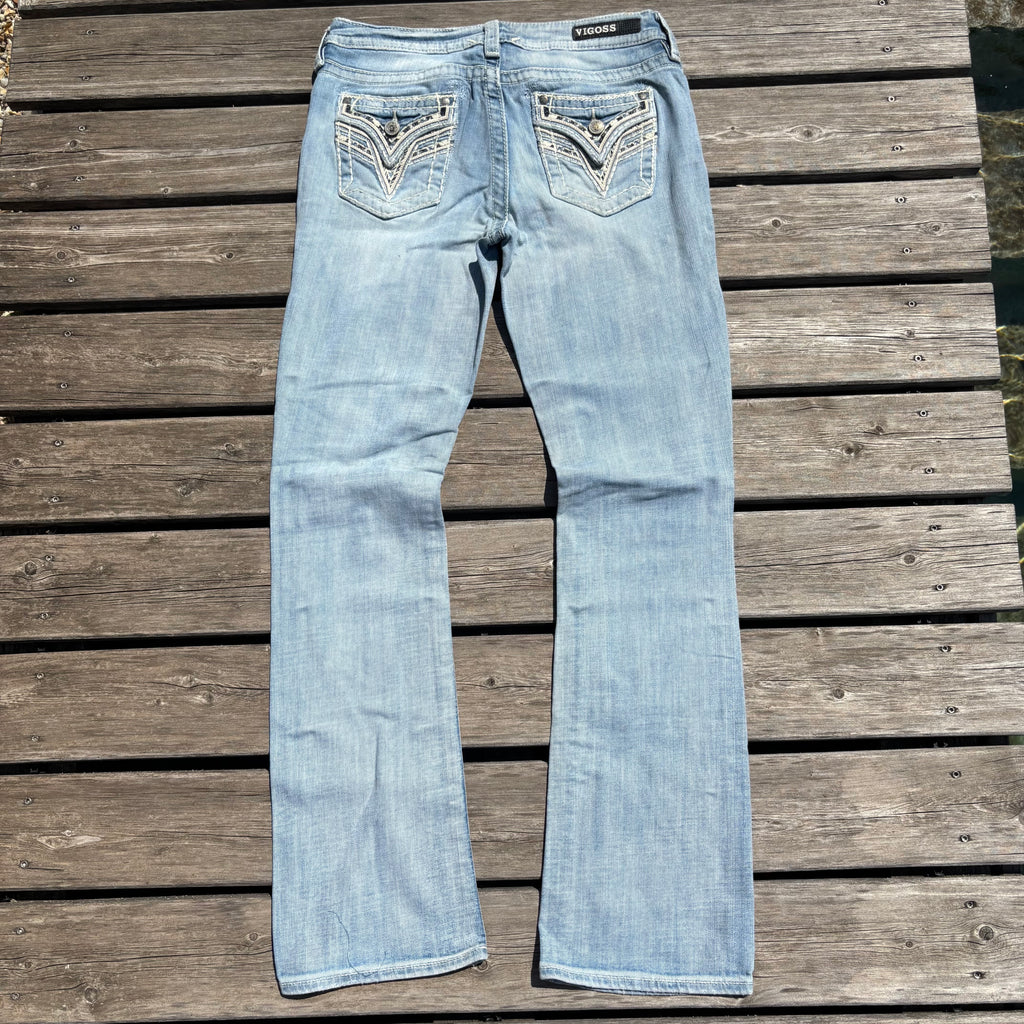 Süße Y2K Lowwaist Bootcut Jeans mit tollen Backprint /women 00s 90s vintage baddie (M) S103