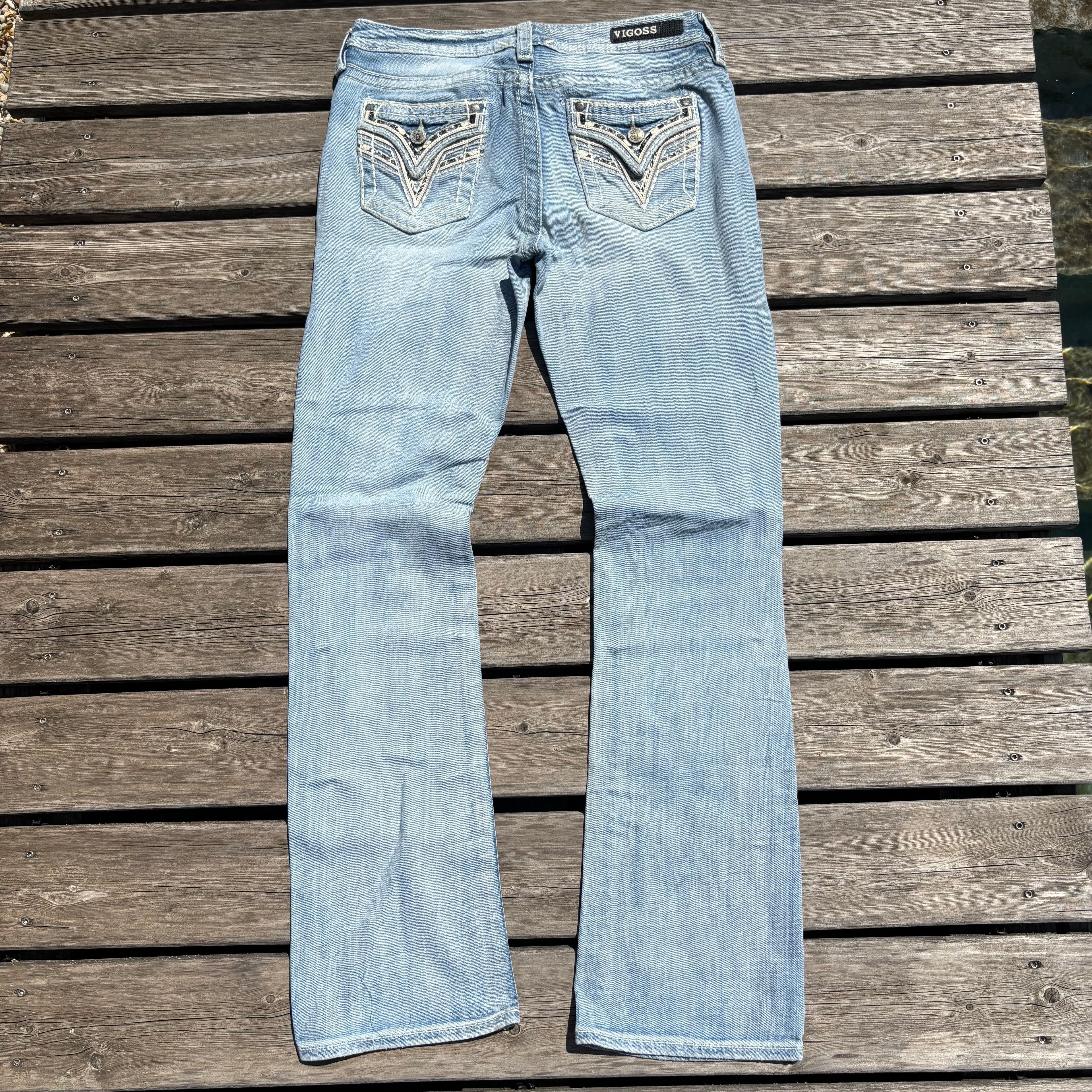 Süße Y2K Lowwaist Bootcut Jeans mit tollen Backprint /women 00s 90s vintage baddie (M) S103