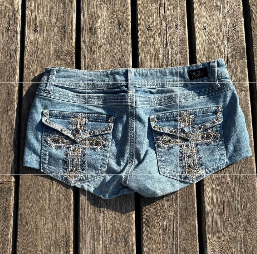 Süße Y2K Shorts Hotpants für Frauen /00s 90s vintage baddie (S) S50