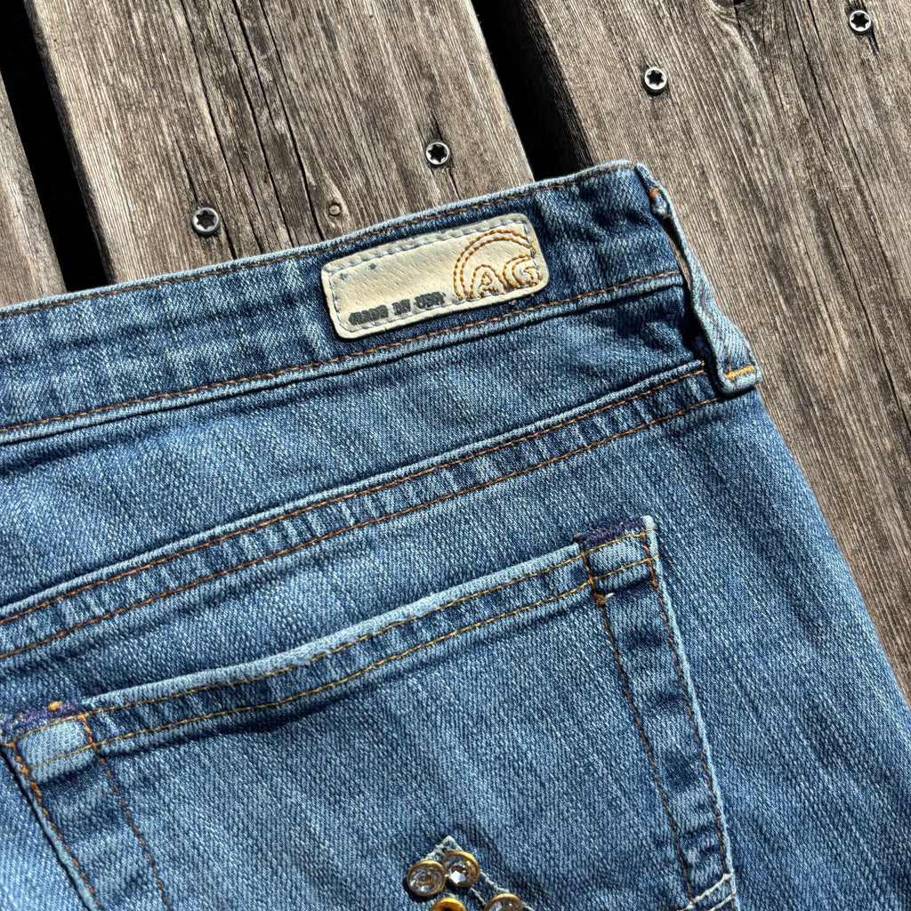 Süße Y2K Lowwaist Bootcut Jeans mit Backprint /women 00s 90s vintage baddie (L-XL) S42
