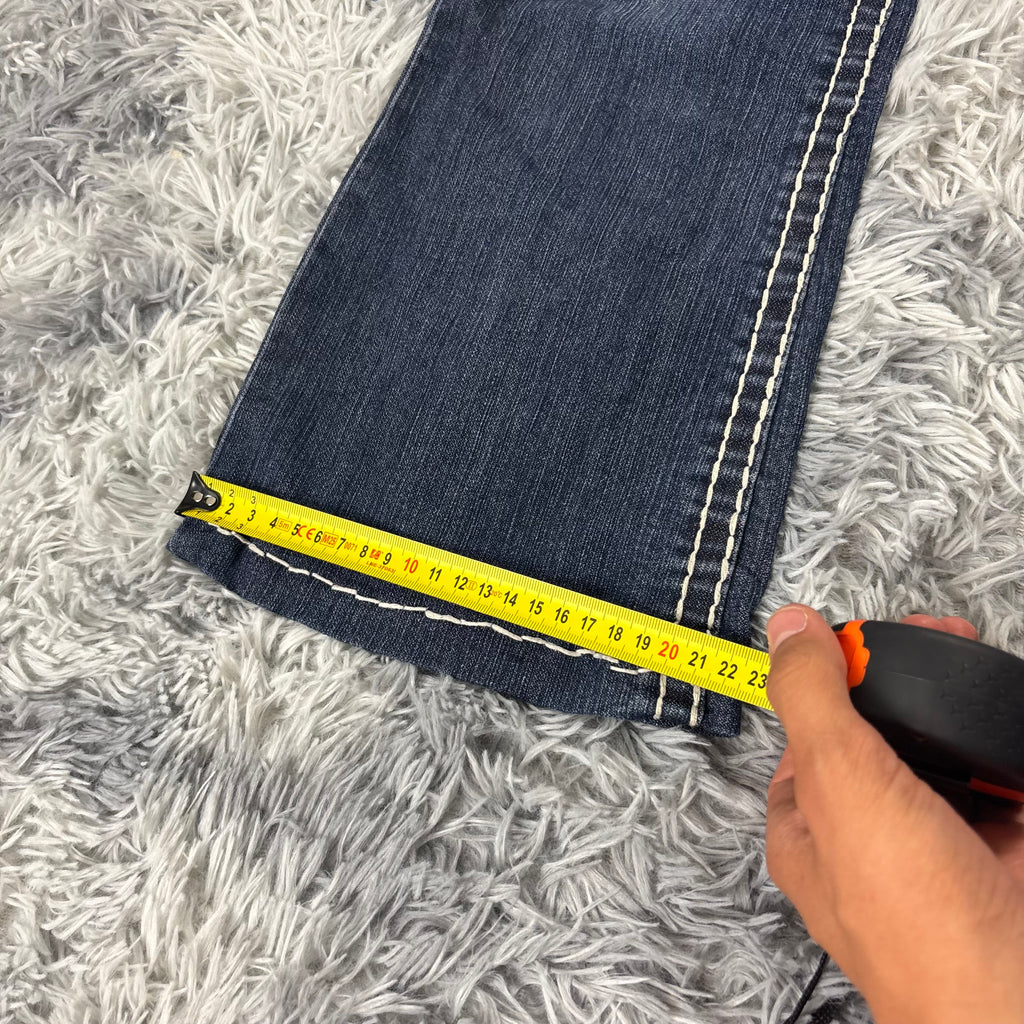 Y2K Lowwaist Bootcut Jeans mit Backprint /women 00s 90s vintage baddie (L-XL) S26