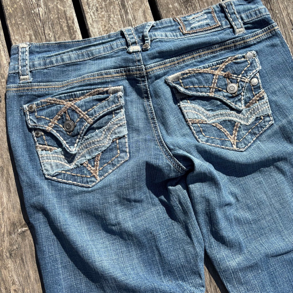 Süße Y2K Jeans Mit tollen Backprint für Frauen 00 90s vintage baddie (L) S39