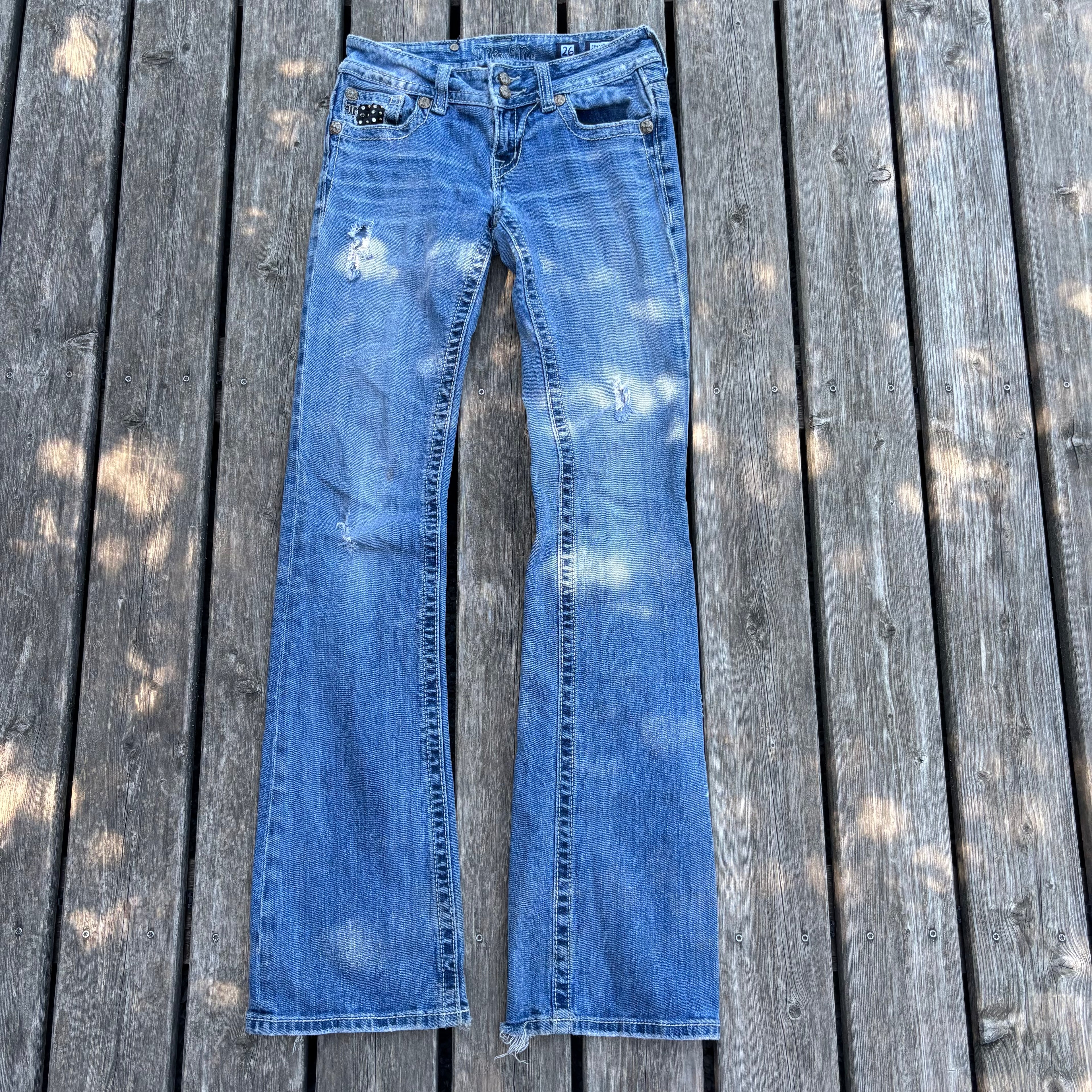 Süße Miss Me Jeans für Frauen / Lowwaist Bootcut streetwear women 00s 90s vintage baddie S92 XXS-XS