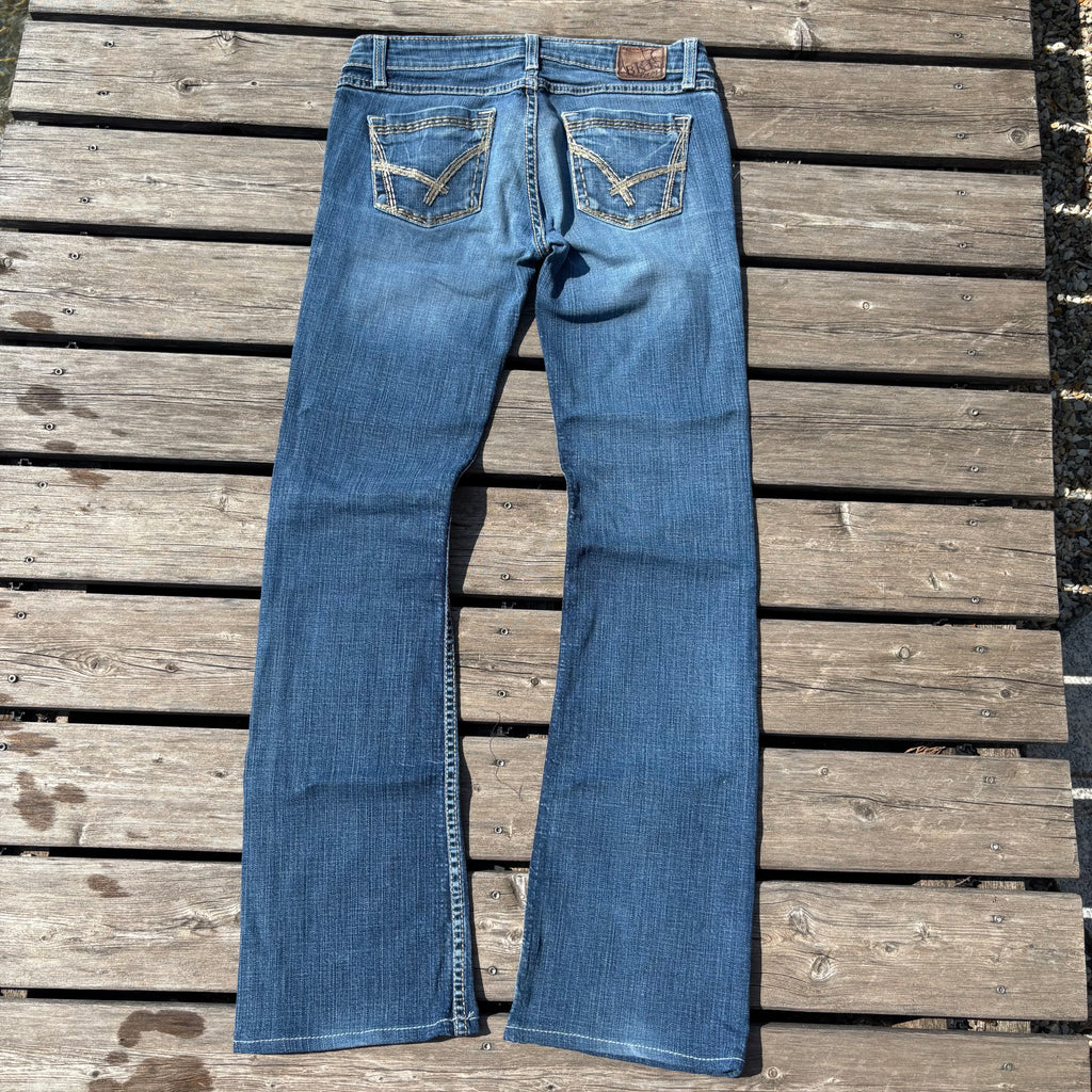Süße Y2K Lowwaist Bootcut Jeans mit tollen Backprint /women 00s 90s vintage baddie (S) S111