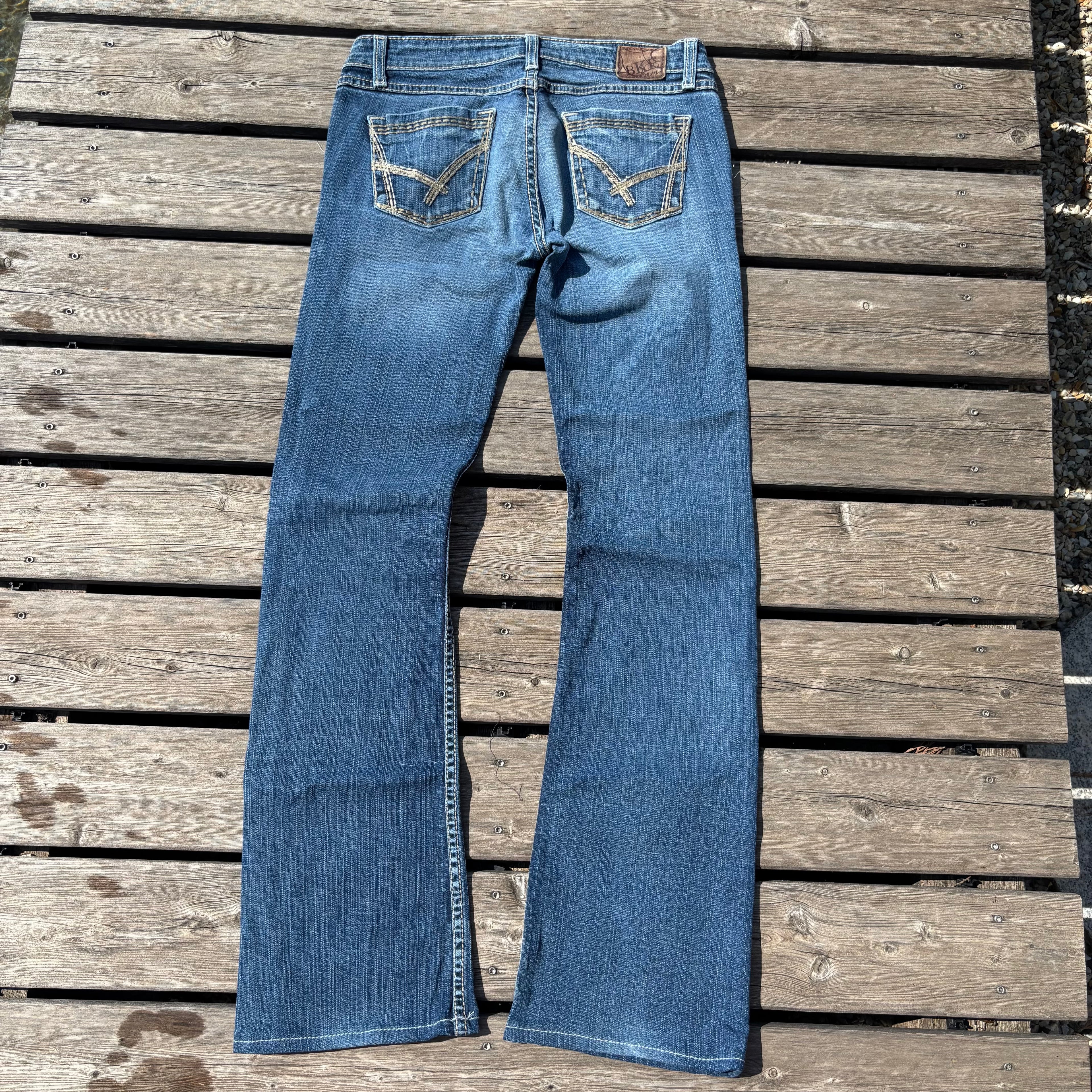 Süße Y2K Lowwaist Bootcut Jeans mit tollen Backprint /women 00s 90s vintage baddie (S) S111