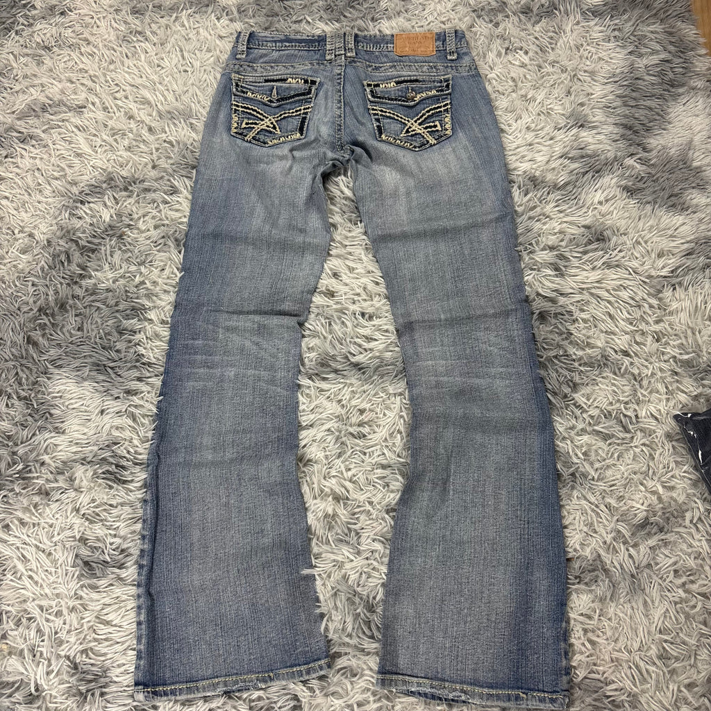 Y2K Lowwaist Bootcut Jeans mit Backprint /women 00s 90s vintage baddie (S) S27