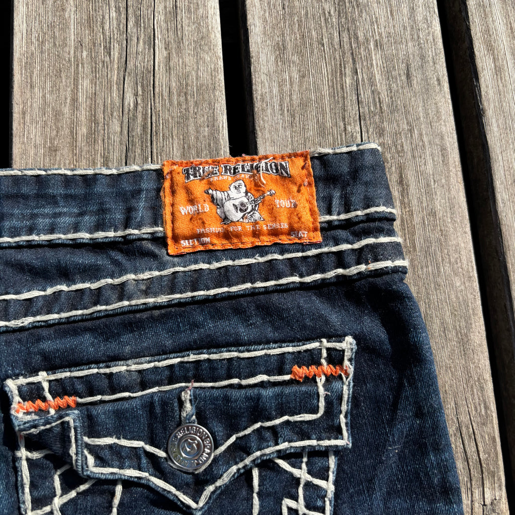 Süße True Religion Shorts / Hotpants für Frauen /00s 90s vintage baddie (L-XL) S68