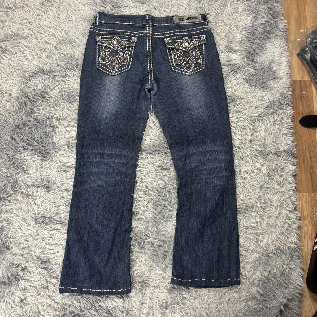 Y2K Lowwaist Bootcut Jeans mit Backprint /women 00s 90s vintage baddie (L-XL) S26