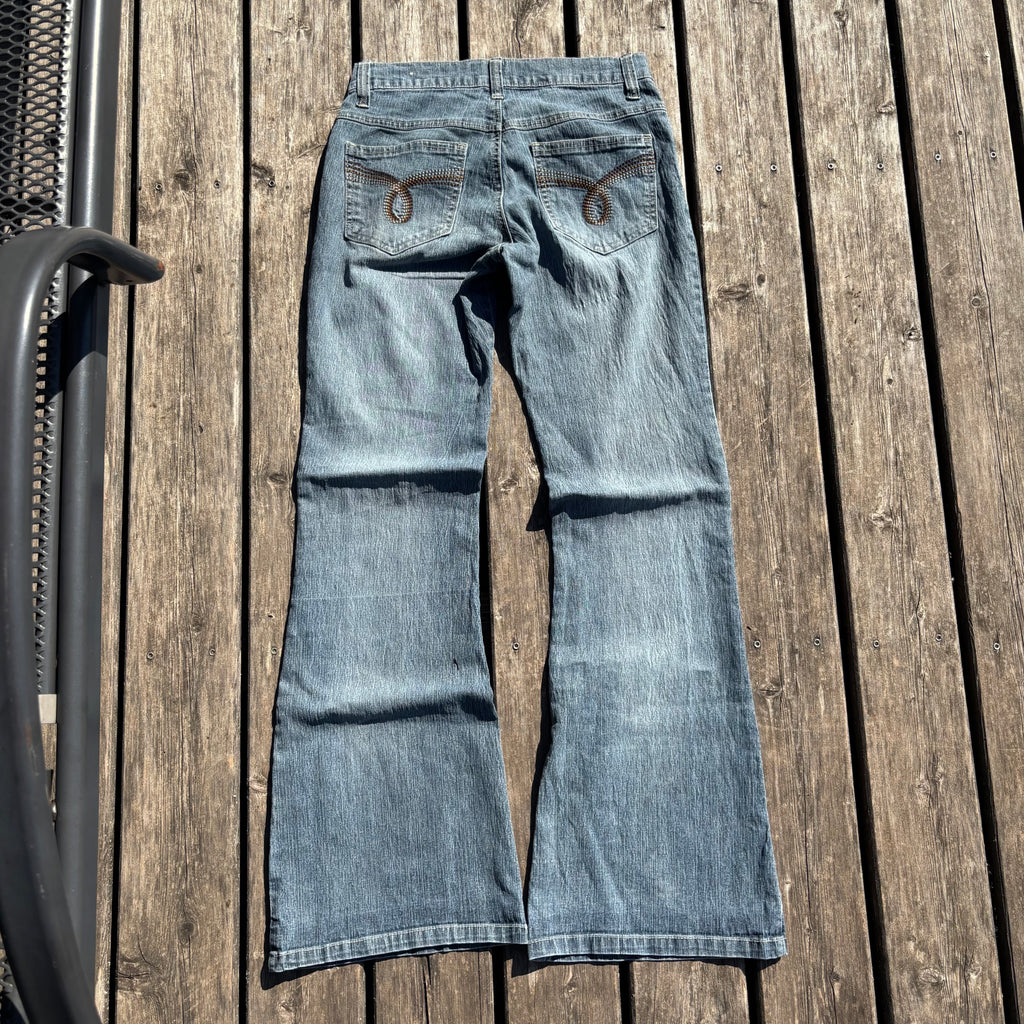 Süße Y2K Vintage Jeans mit Backprint für Frauen / streetwear women vintage 90s 00s (XXXS-XXS) (S38)