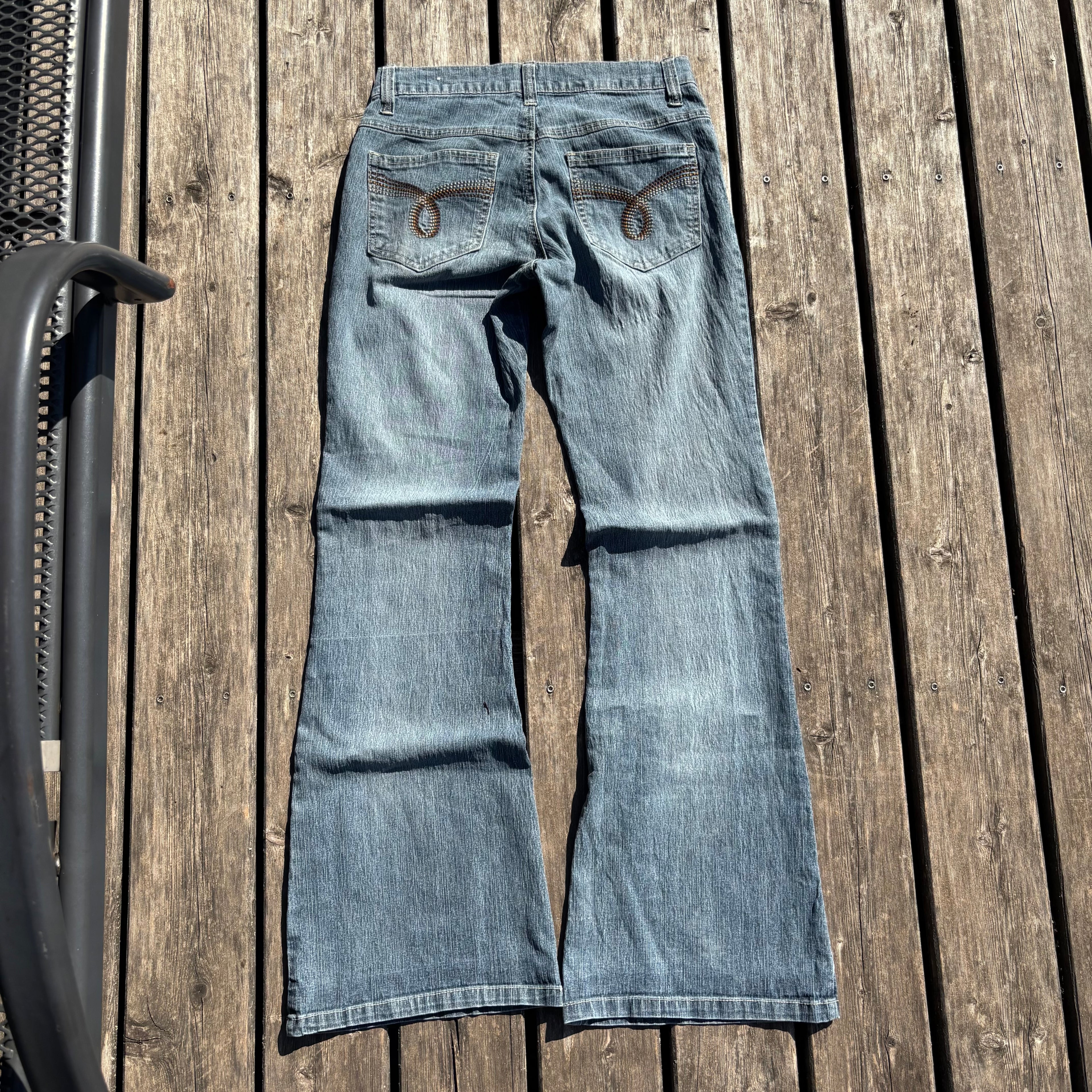 Süße Y2K Vintage Jeans mit Backprint für Frauen / streetwear women vintage 90s 00s (XXXS-XXS) (S38)