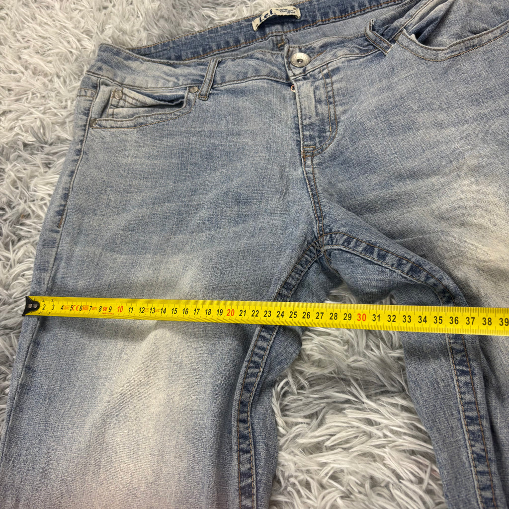 Süße Y2K Lowwaist Bootcut Jeans mit tollen Backprint /90s 00s baddie vintage (L-XL) S19