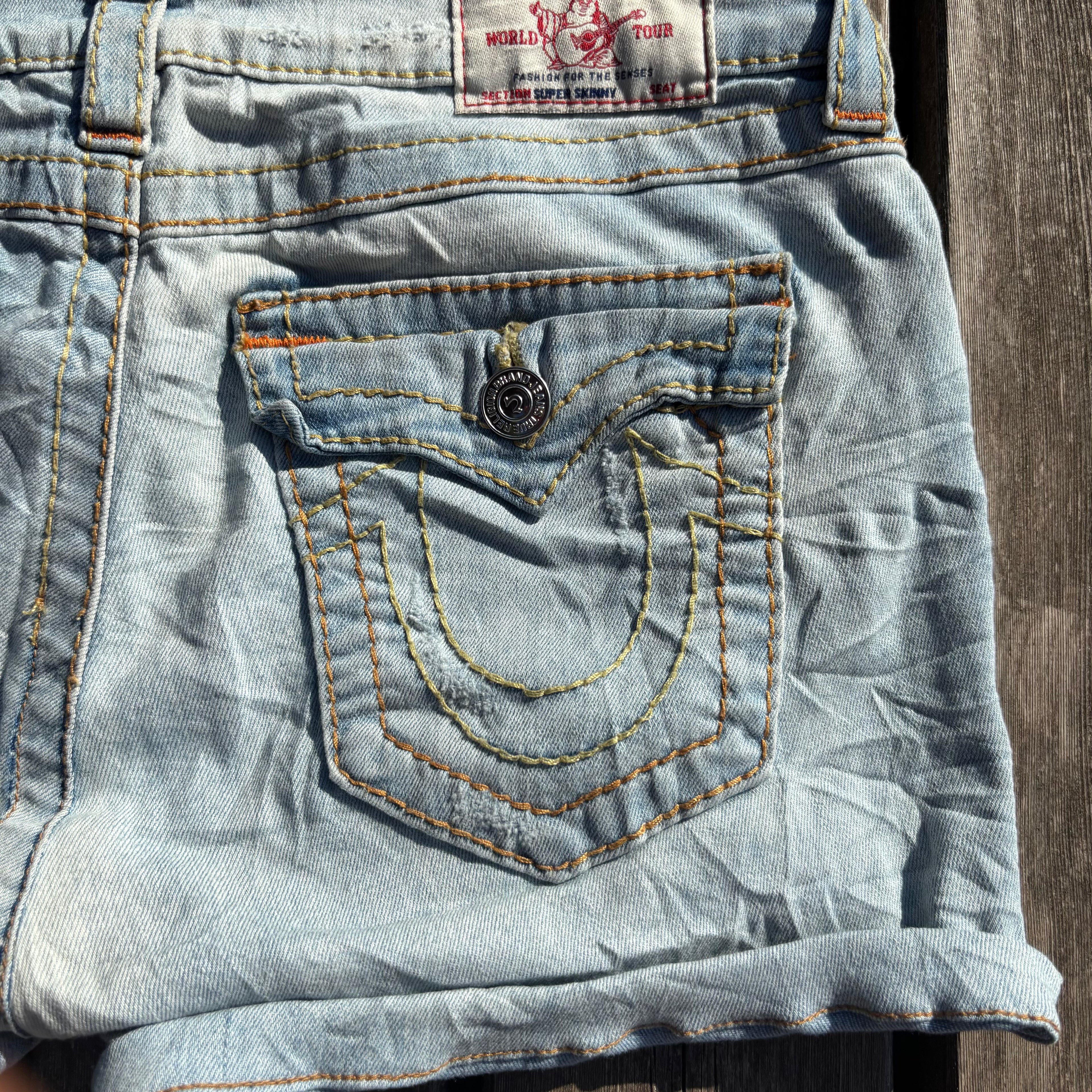 Süße True Religion Shorts/ Hotpants für Frauen /90s 00s streetwear vintage baddie (L) S65