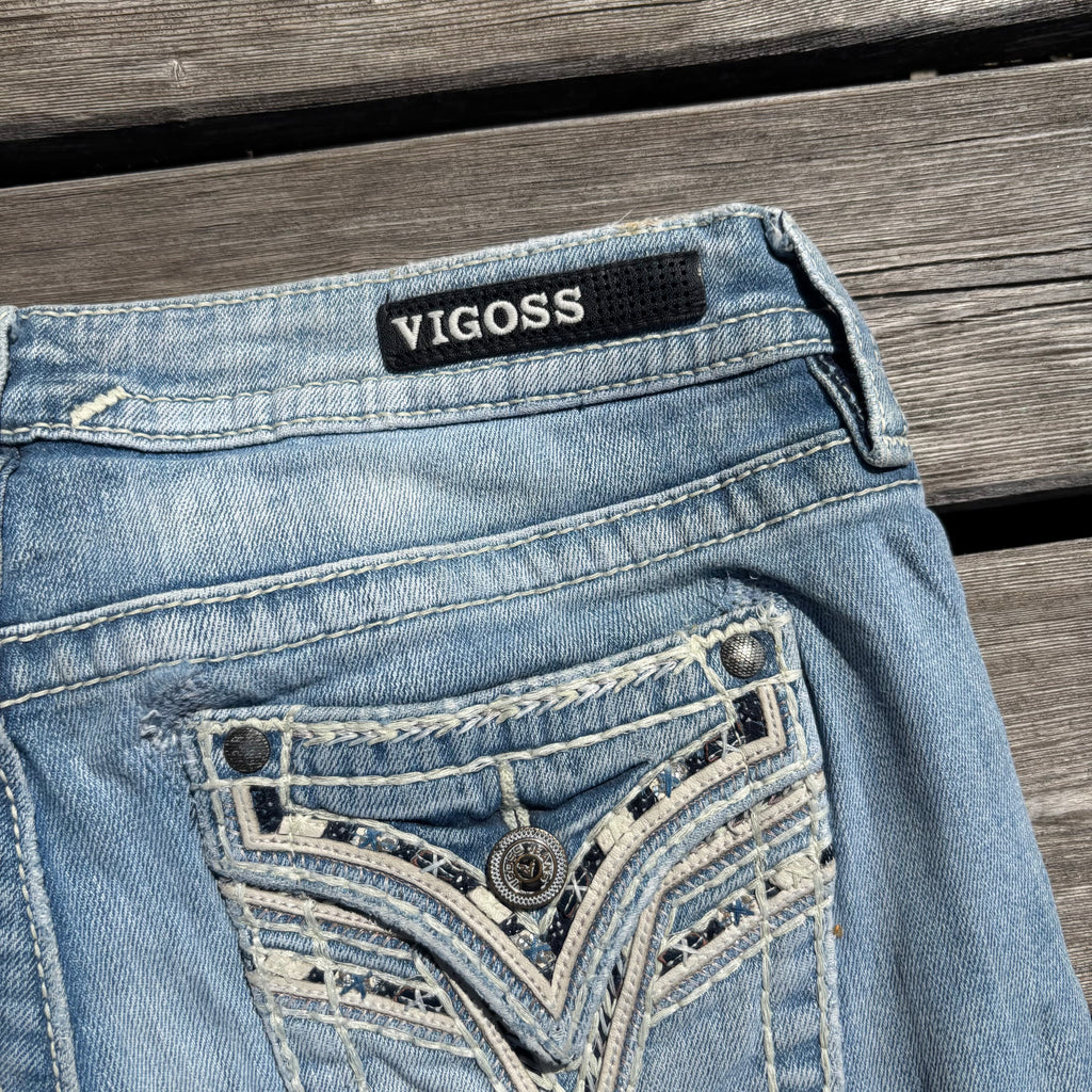 Süße Y2K Lowwaist Bootcut Jeans mit tollen Backprint /women 00s 90s vintage baddie (M) S103