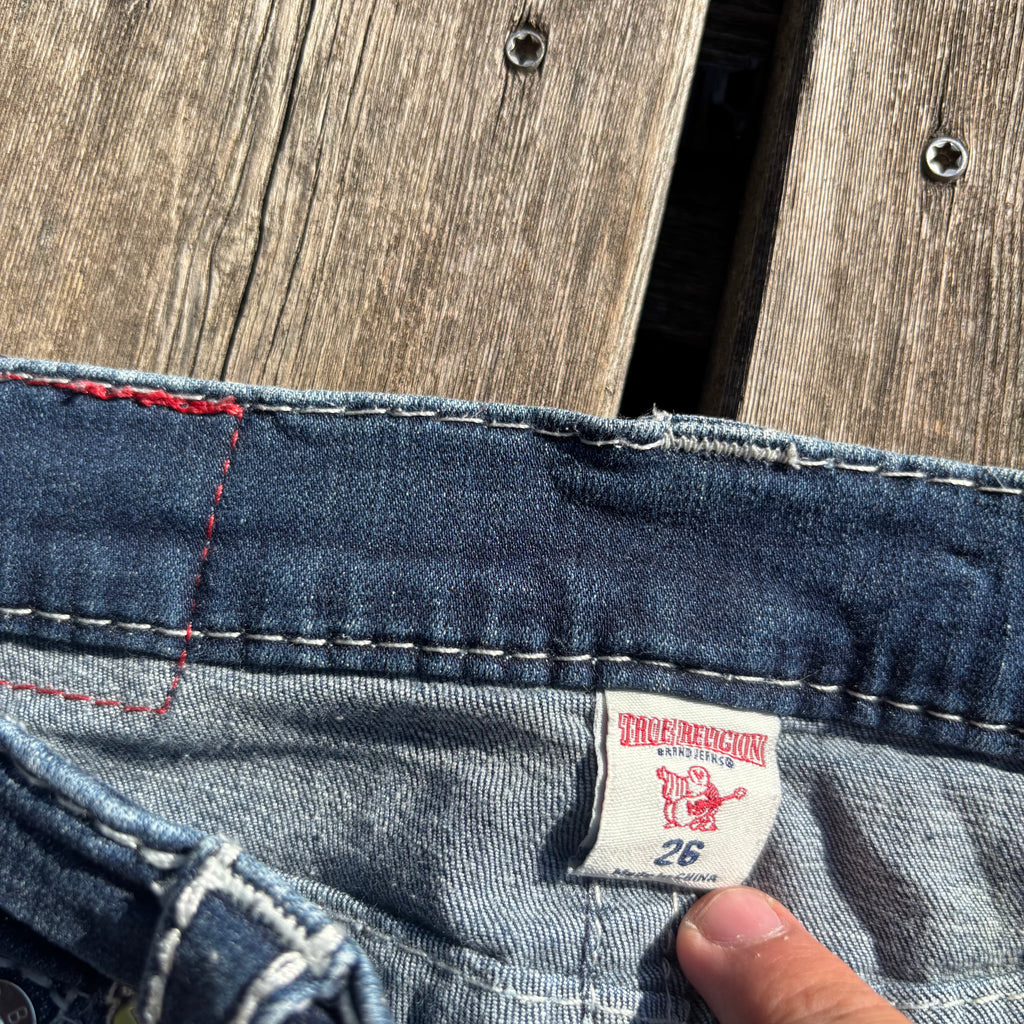 Süße True Religion Shorts/ Hotpants für Frauen /90s 00s streetwear vintage baddie (XS) S66