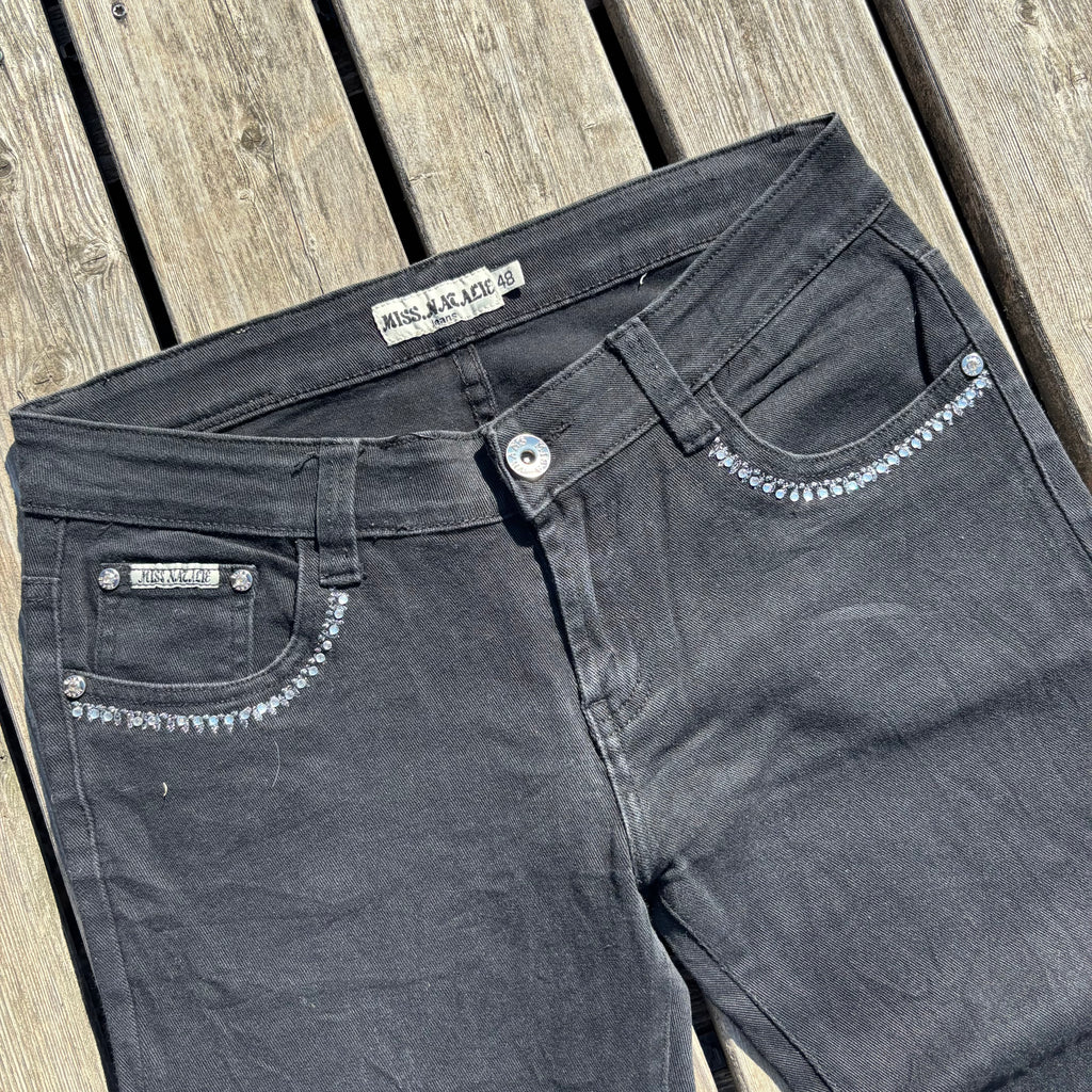 Süße Y2K Jeans mit backprint /schwarze women 00s 90s vintage baddie(M) S40
