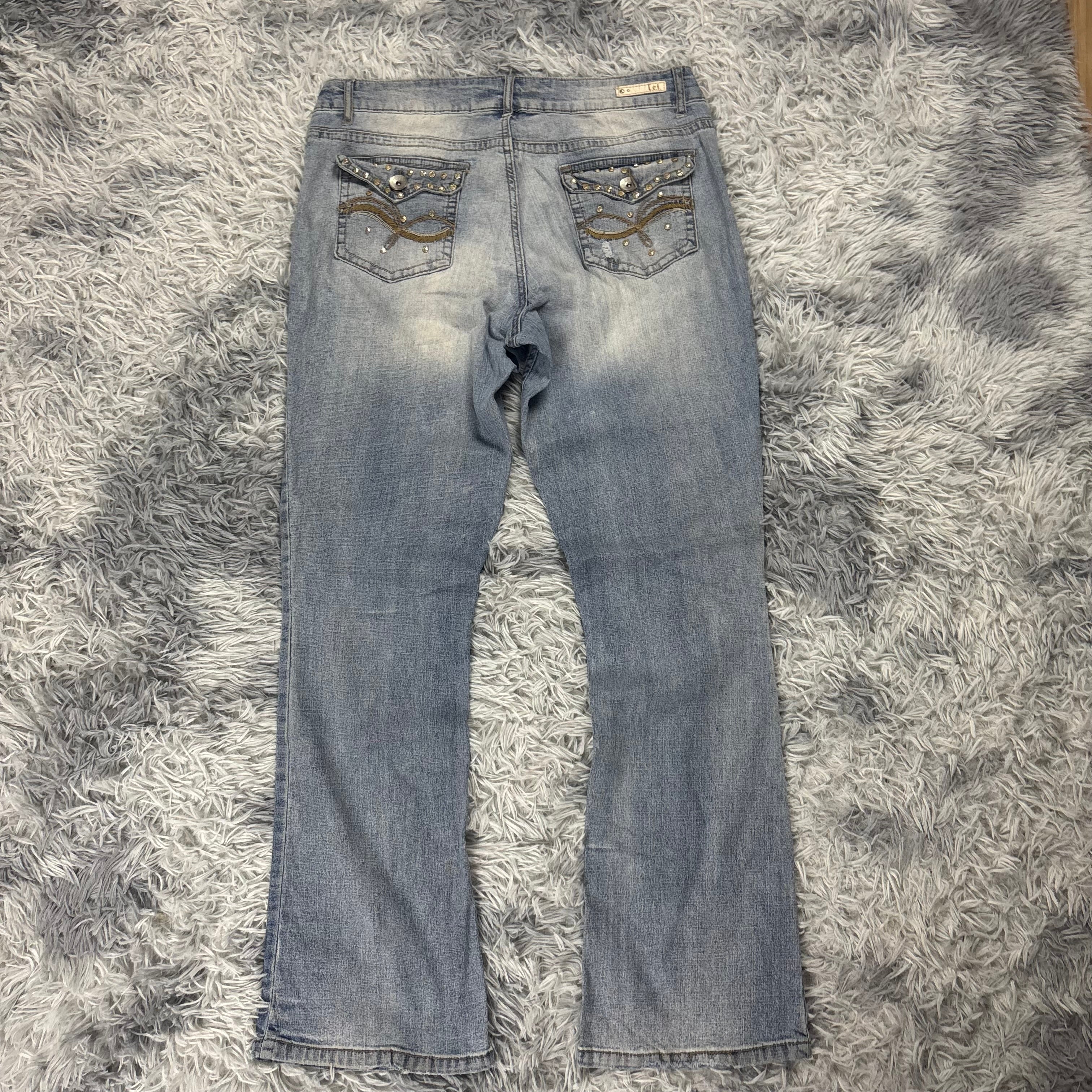 Süße Y2K Lowwaist Bootcut Jeans mit tollen Backprint /90s 00s baddie vintage (L-XL) S19