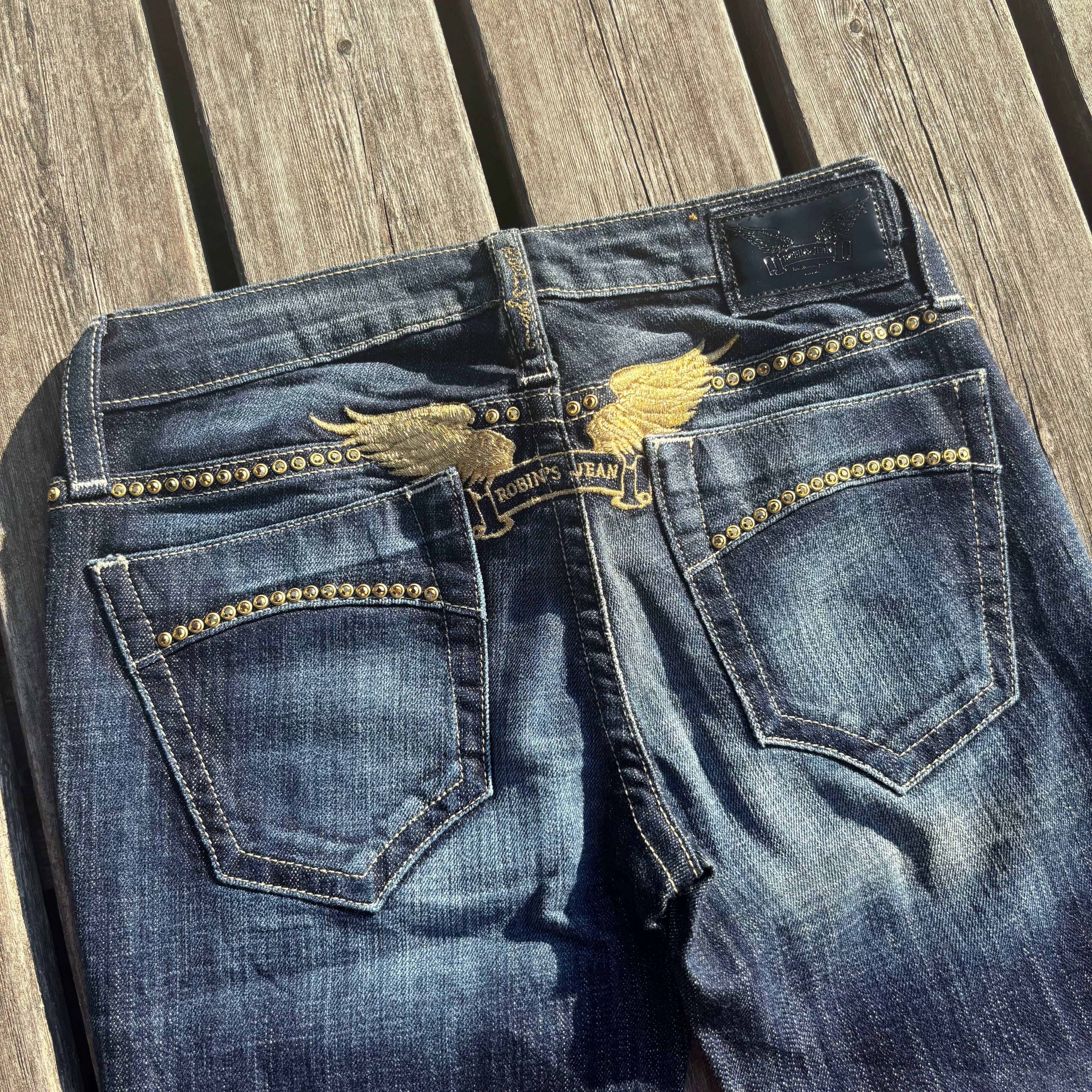 Süße Y2K Lowwaist Bootcut Jeans mit tollen Backprint /women 00s 90s vintage baddie (XXS-XS) S85