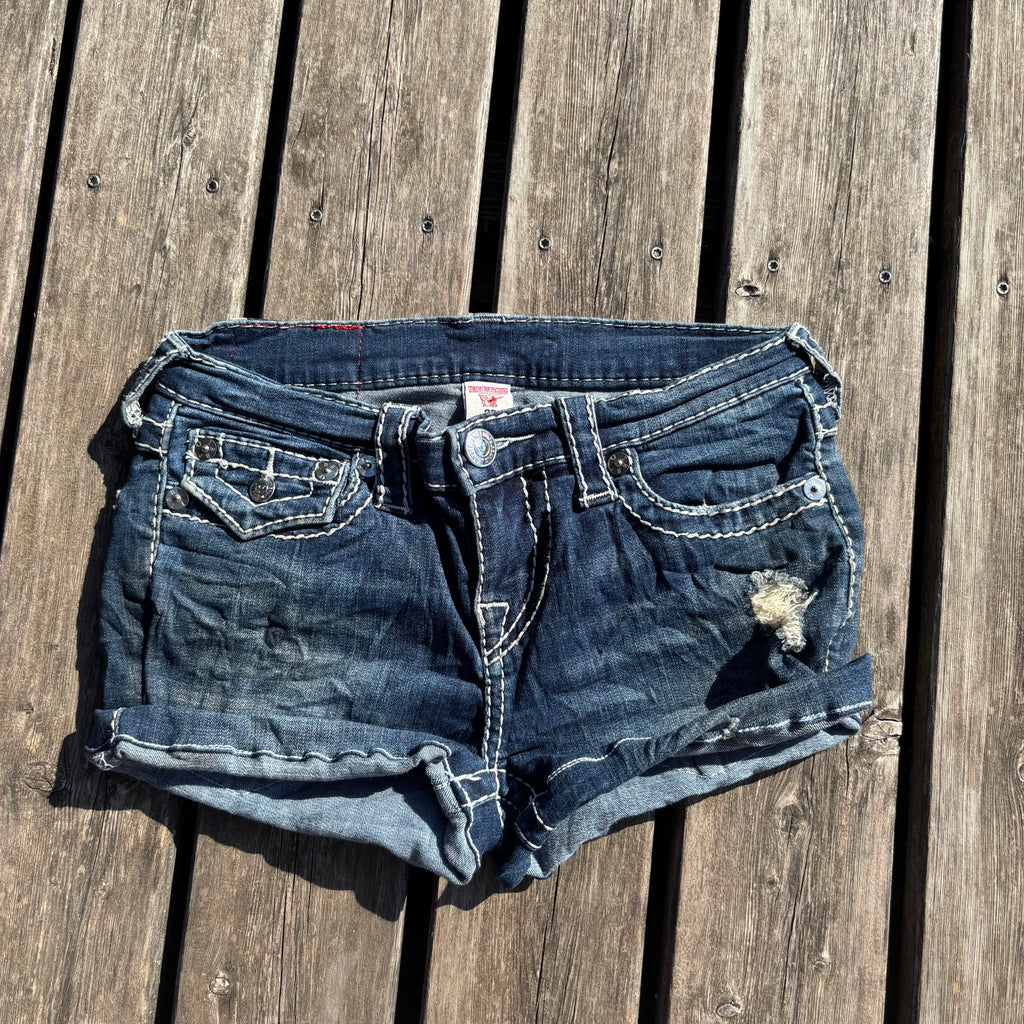 Süße True Religion Shorts/ Hotpants für Frauen /90s 00s streetwear vintage baddie (XS) S66