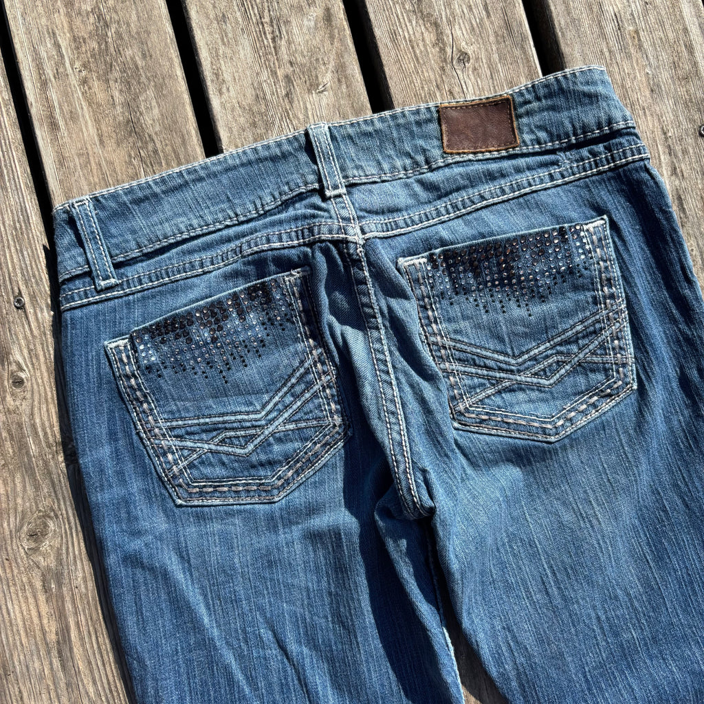 Süße Y2K Lowwaist Bootcut Jeans mit tollen Backprint /women 00s 90s vintage baddie S-M/ S63