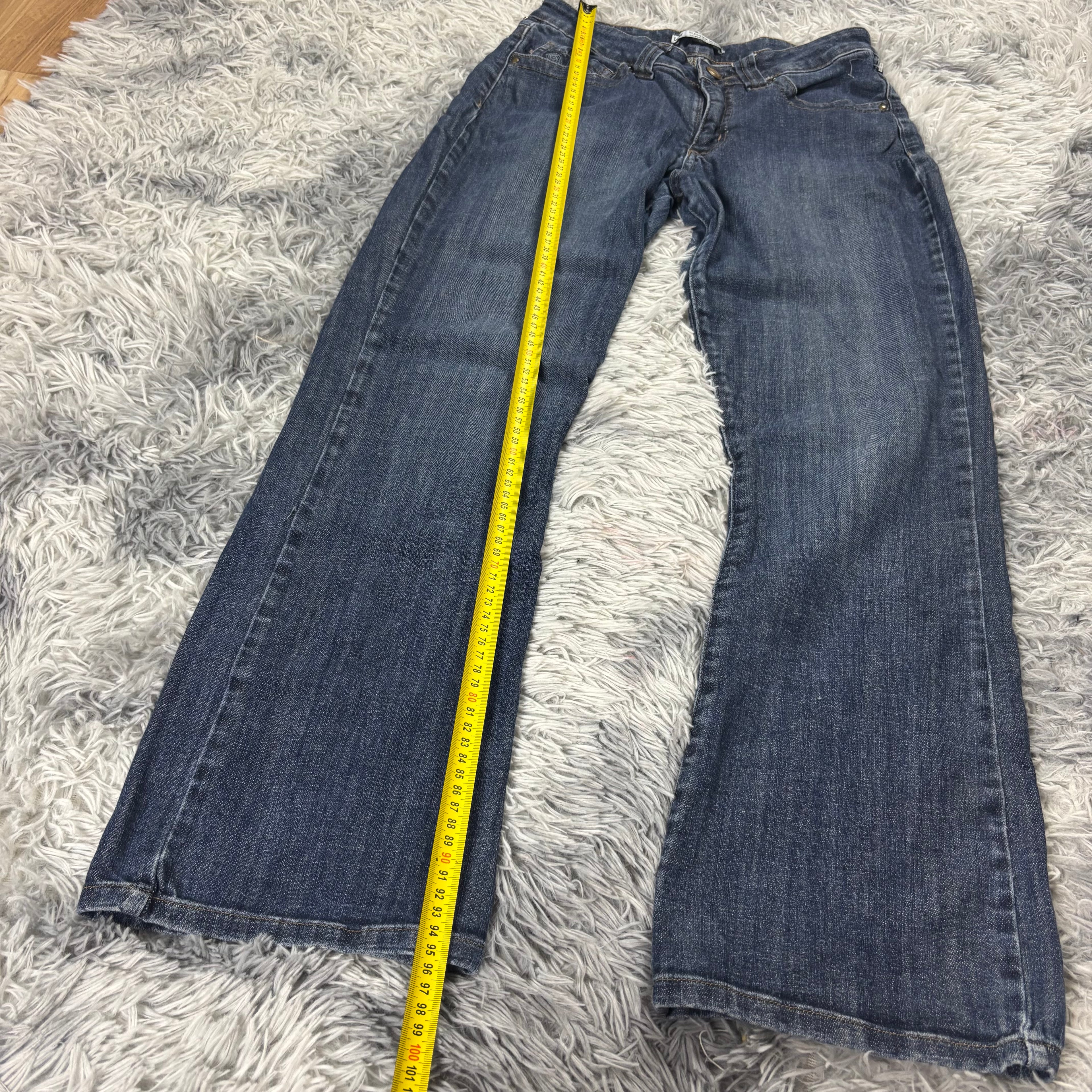 Süße Y2K Bootcut-Straight Jeans mit tollen Backprint /women lowwaist 00s 90s S11 XS