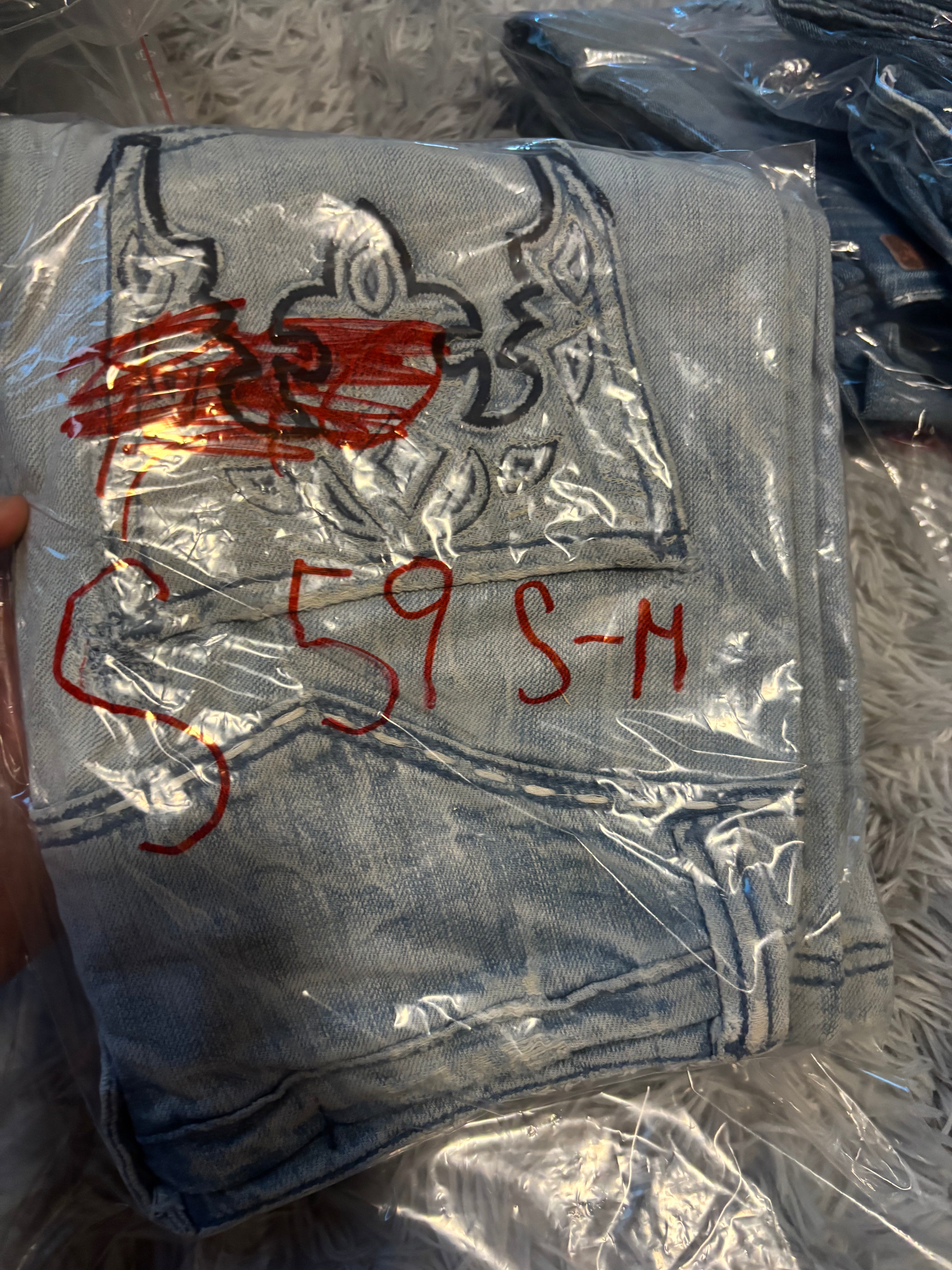 Süße Y2K Lowwaist Bootcut Jeans mit tollen Backprint /women 00s 90s vintage baddie (S-M) S59