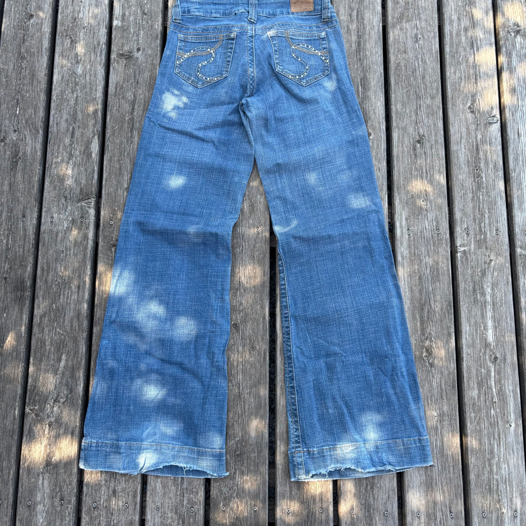 Süße Y2K Lowwaist Bootcut Jeans mit tollen Backprint /women 00s 90s vintage baddie S93 XS
