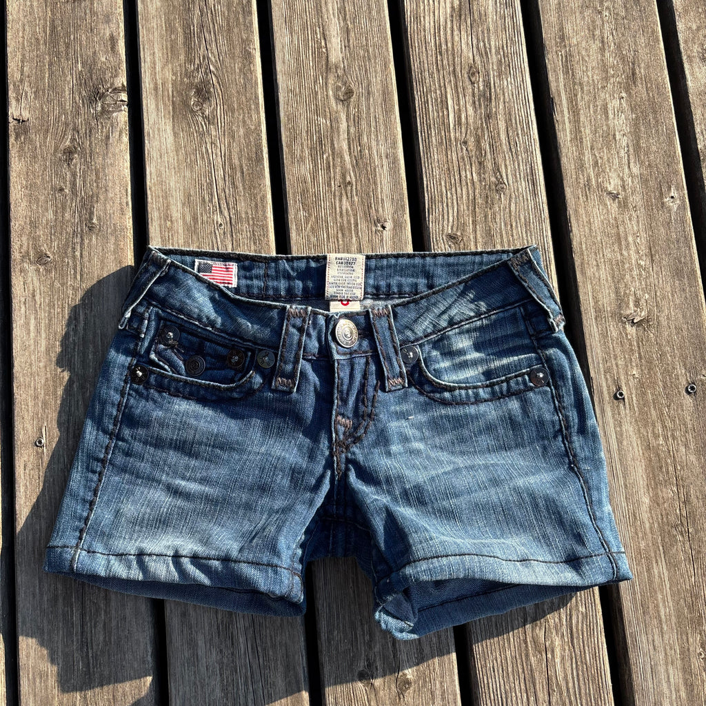 Süße True Religion Shorts / Hotpants women vintage 00s 90s (XXS-XS) S57