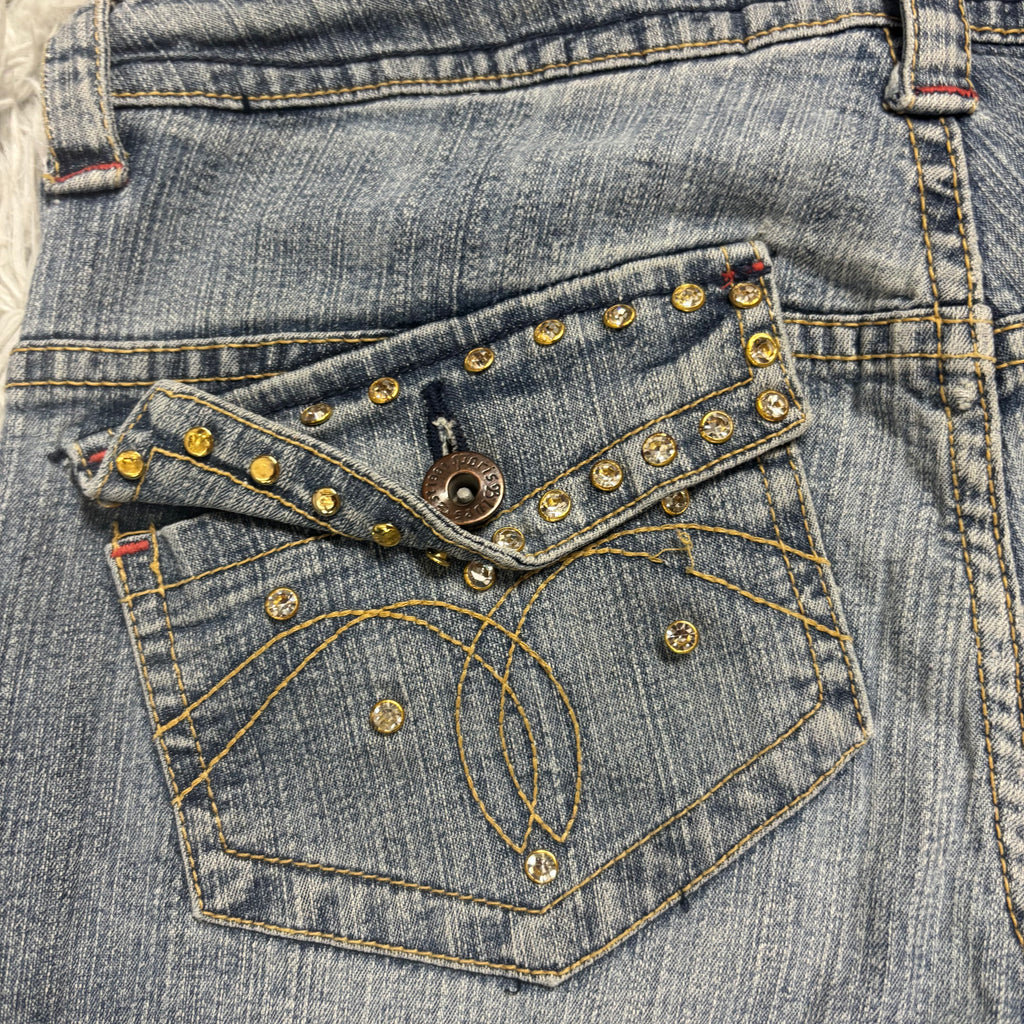 Süße Lowwaist Bootcut Jeans mit Backprint /vintage 00s 90s (M) S16