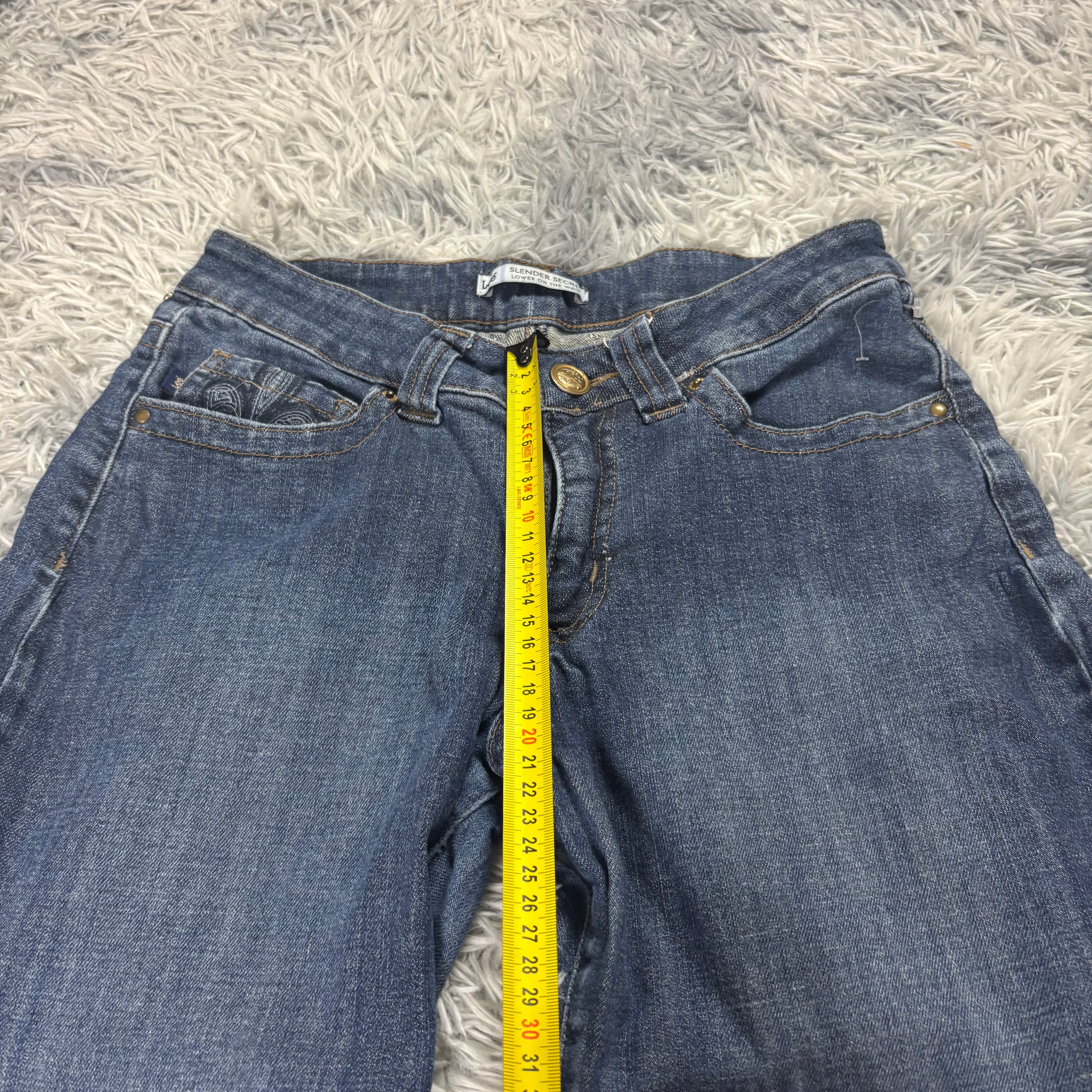 Süße Y2K Bootcut-Straight Jeans mit tollen Backprint /women lowwaist 00s 90s S11 XS