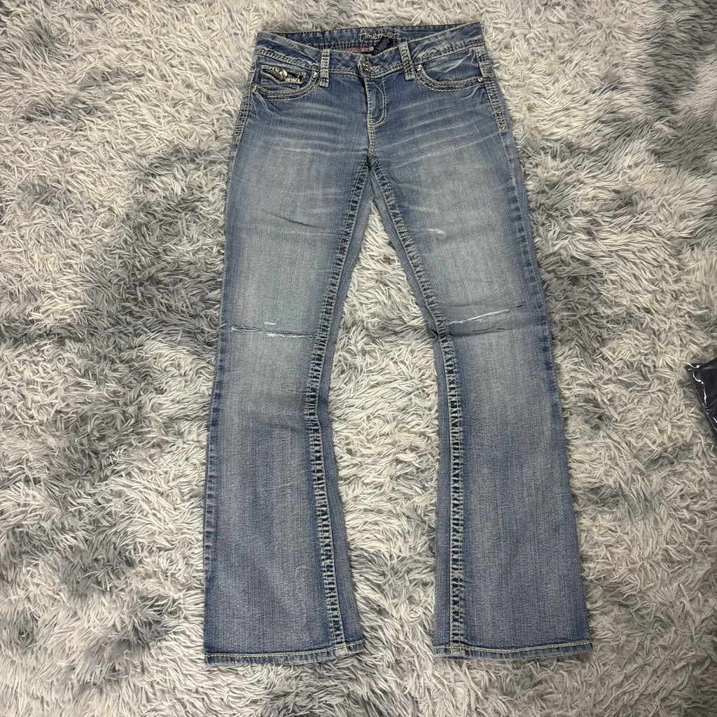 Y2K Lowwaist Bootcut Jeans mit Backprint /women 00s 90s vintage baddie (S) S27