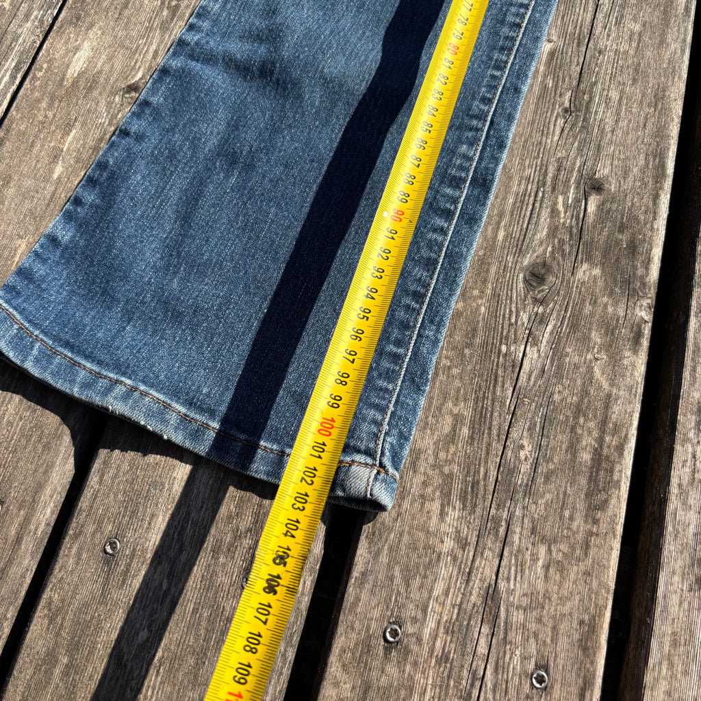 Süße Y2K Lowwaist Bootcut Jeans mit tollen Backprint /women 00s 90s vintage baddie (XXS-XS) S62
