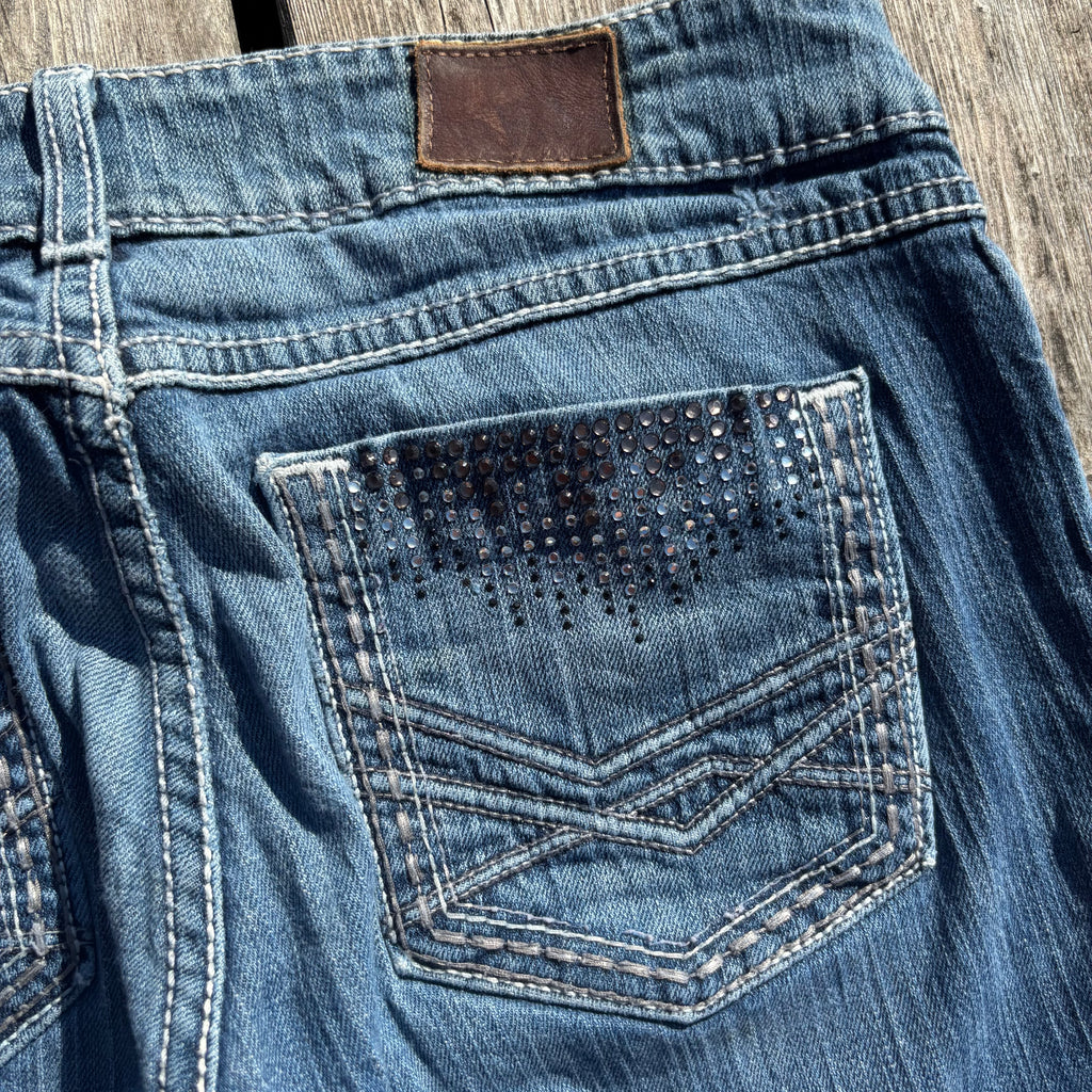 Süße Y2K Lowwaist Bootcut Jeans mit tollen Backprint /women 00s 90s vintage baddie S-M/ S63