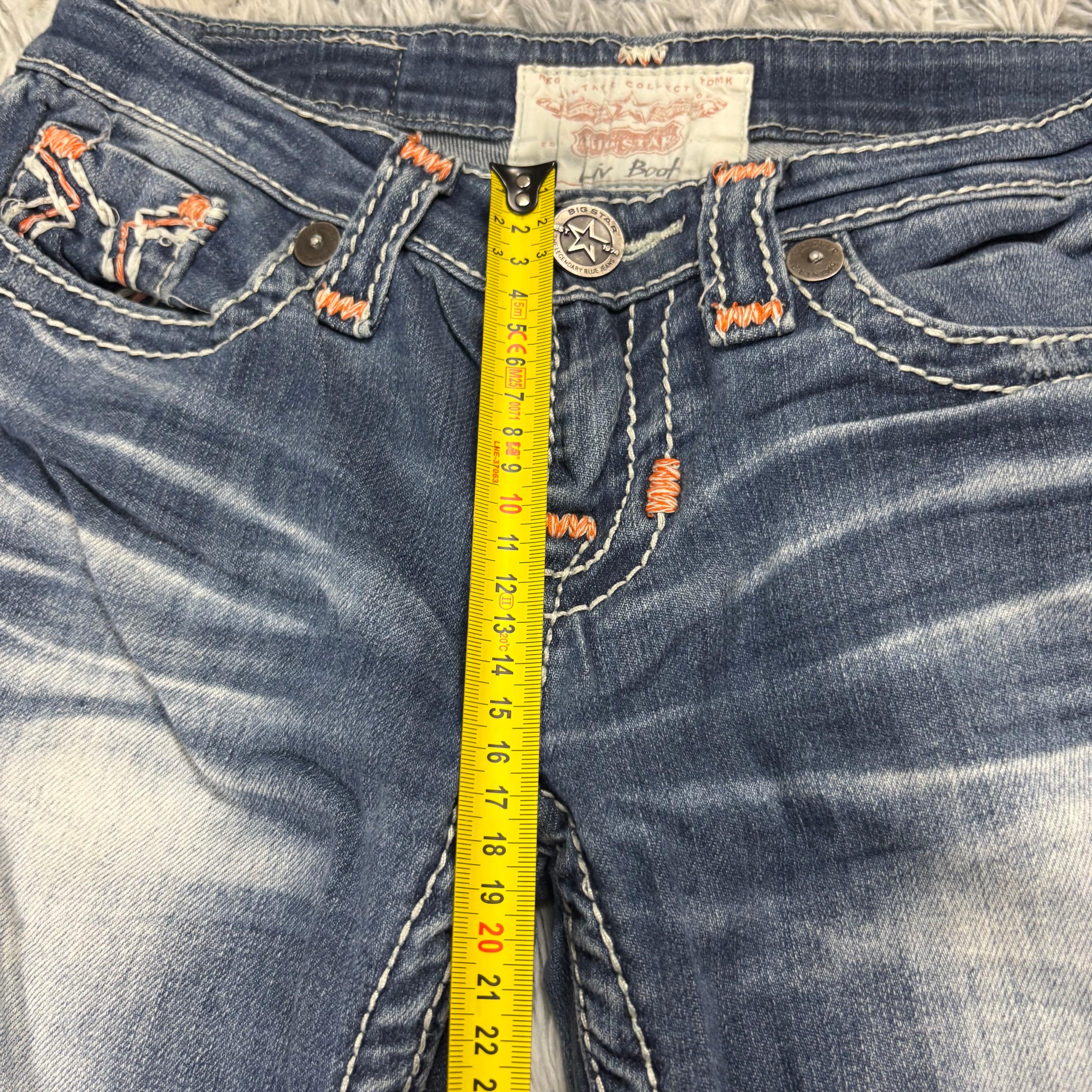 Süße Y2K Bootcut Lowwaist Jeans mit Backprint /women 90s 00s style vintage M S11