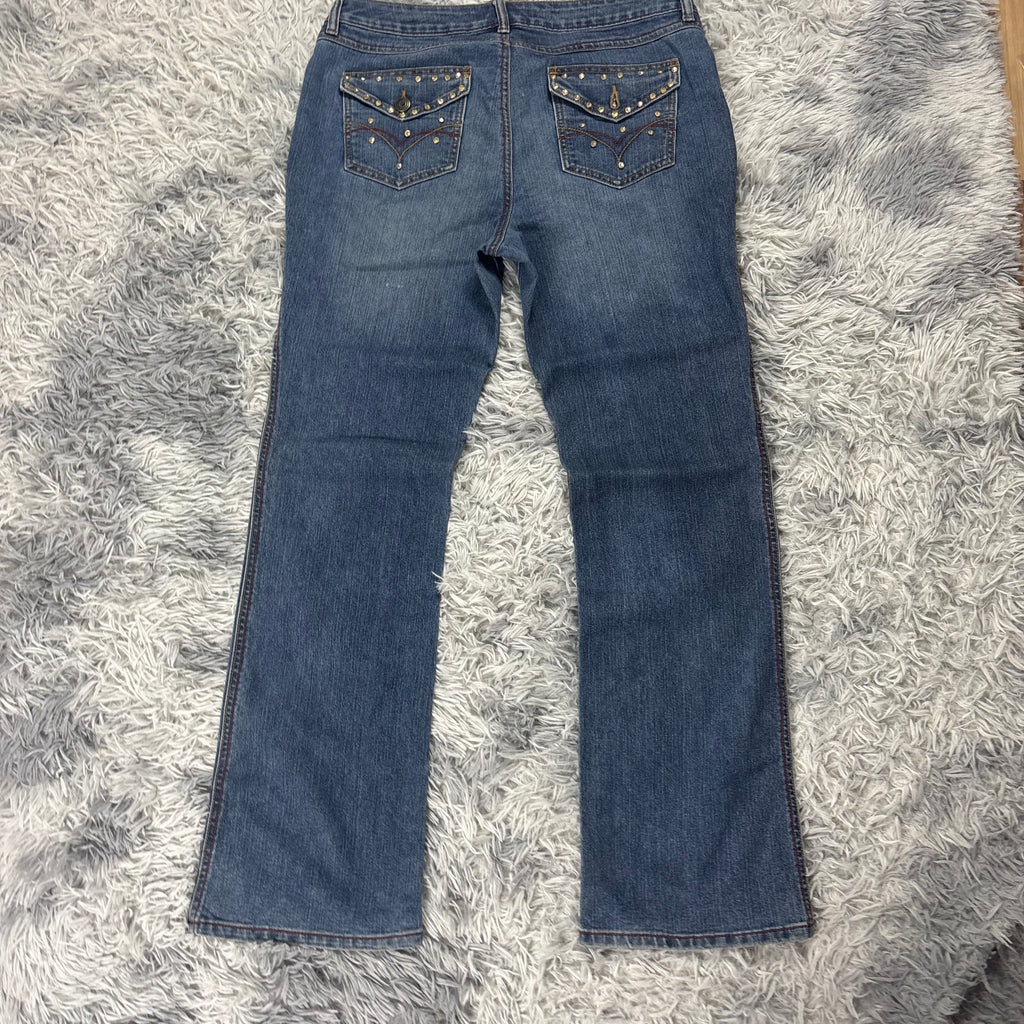Y2K Lowwaist Bootcut Jeans mit Backprint /women 90s 00s vintage baddie (XL) S24