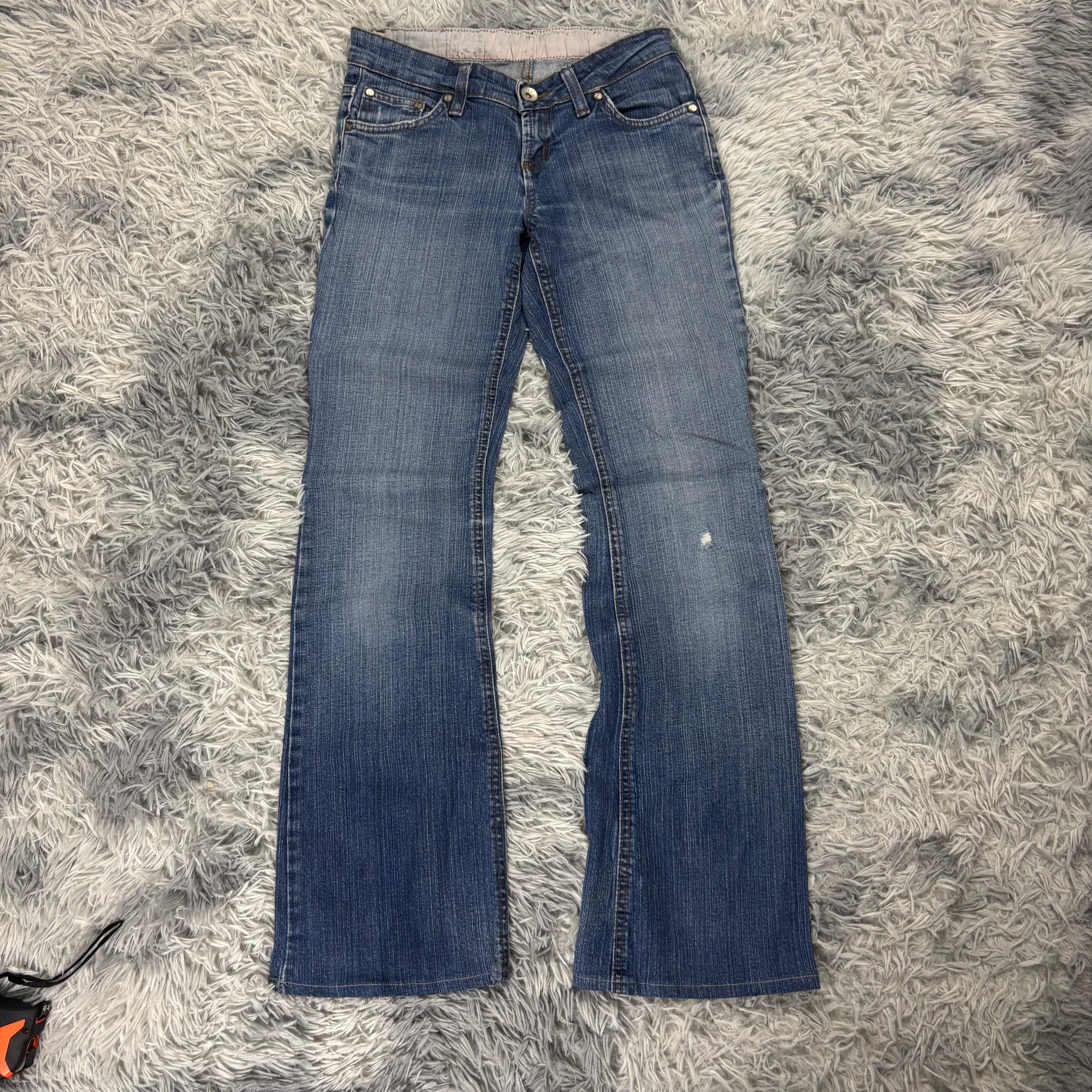 Y2K Lowwaist Bootcut Jeans mit Backprint /women 90s 00s vintage baddie (XXS-XS) S25