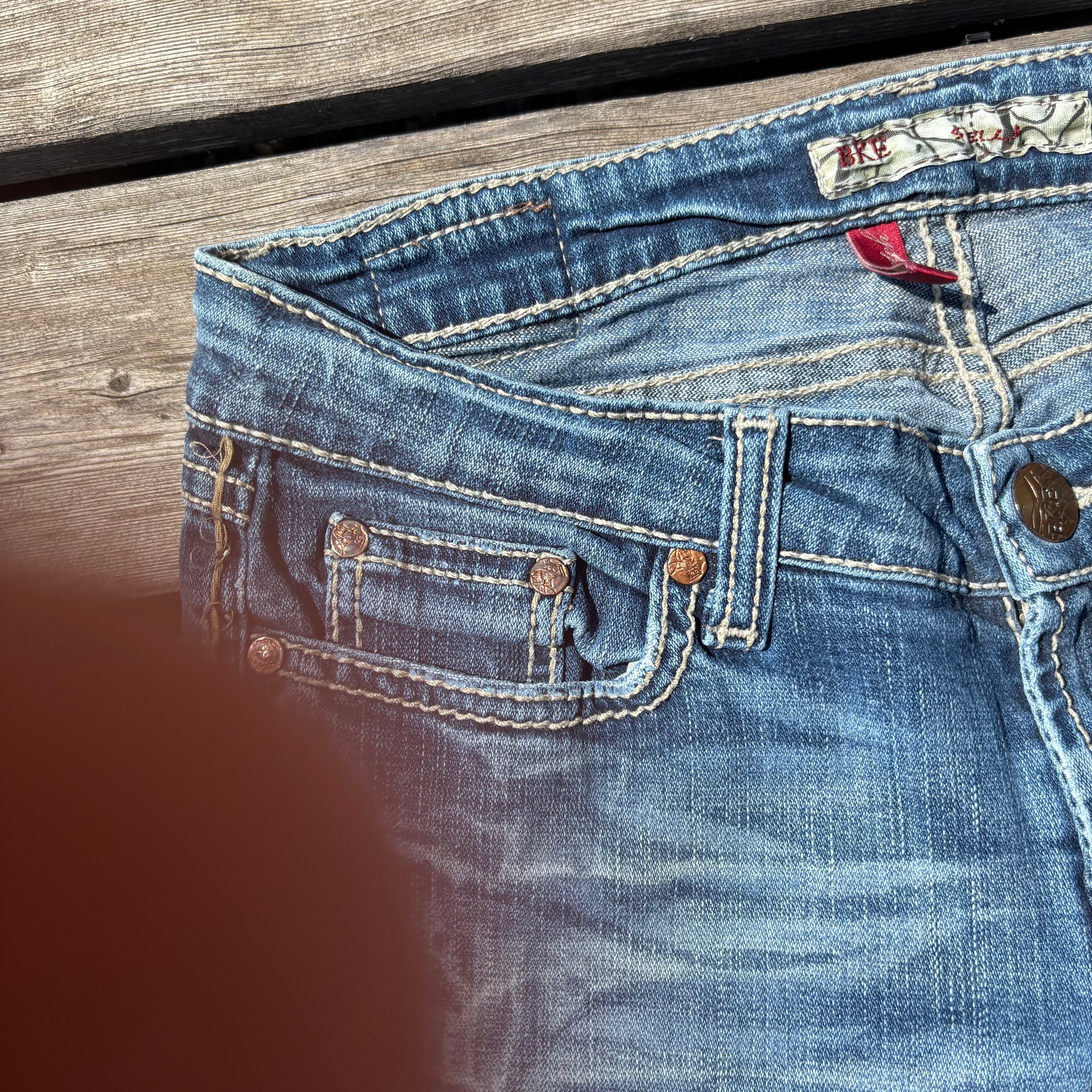Süße Y2K Lowwaist Bootcut Jeans mit tollen Backprint /women 00s 90s vintage baddie (S) S111