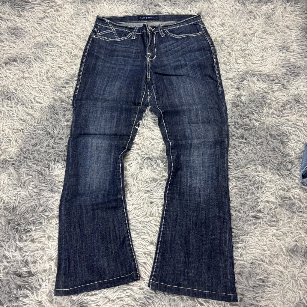 Y2K Lowwaist Bootcut Jeans mit Backprint /women 00s 90s vintage baddie (S-M) /S30