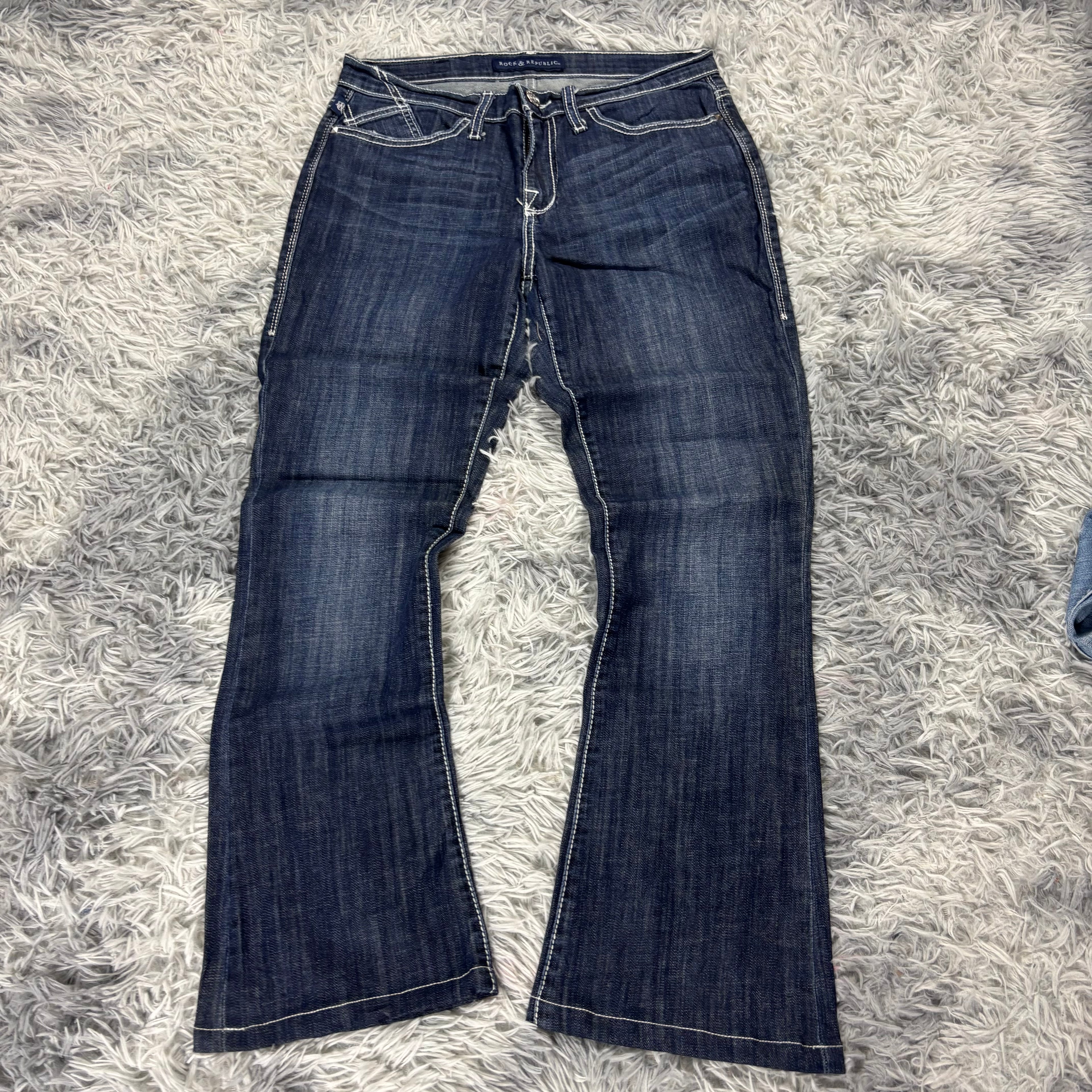 Y2K Lowwaist Bootcut Jeans mit Backprint /women 00s 90s vintage baddie (S-M) /S30