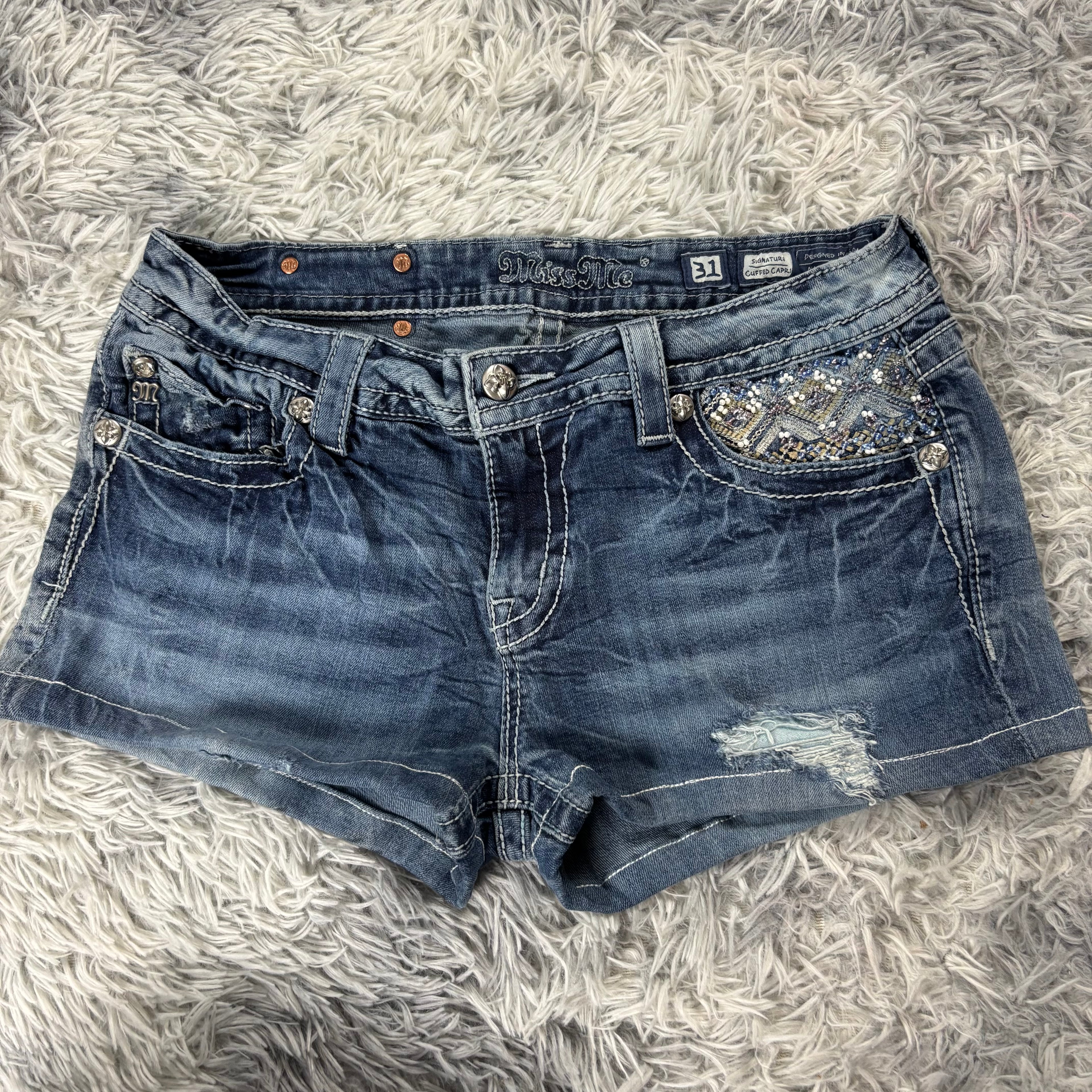AA/ Süße Miss Me Shorts hotpants mit backprint /women y2k 90s 00s baddie (L) / S29